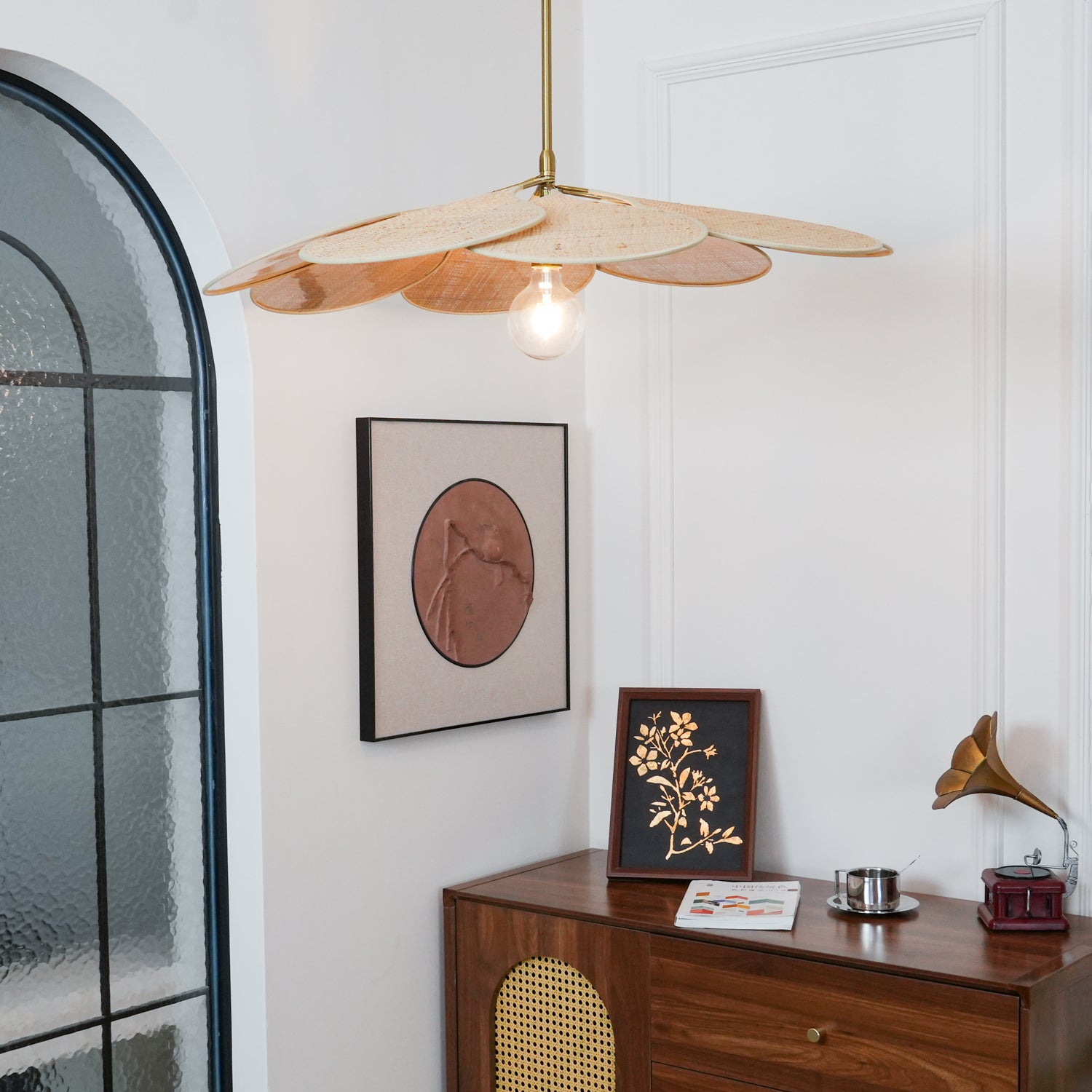 Flora Bohemian Stoff Pendelleuchte-Letslighting