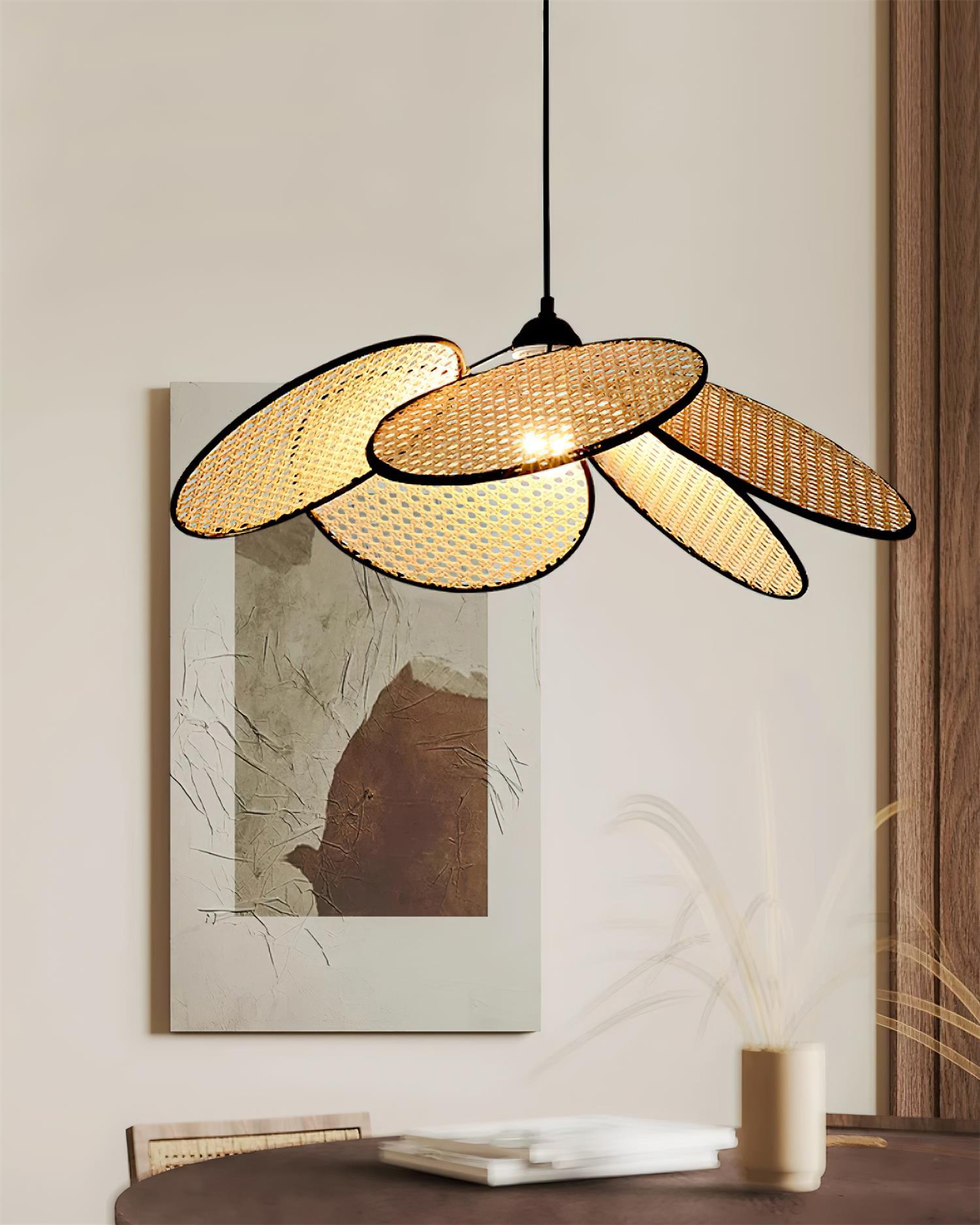 Vemarora Premium Pendelleuchte aus Rattangewebe-Letslighting