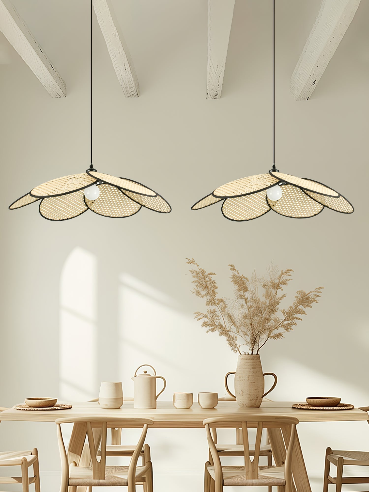 Vemarora Premium Pendelleuchte aus Rattangewebe-Letslighting