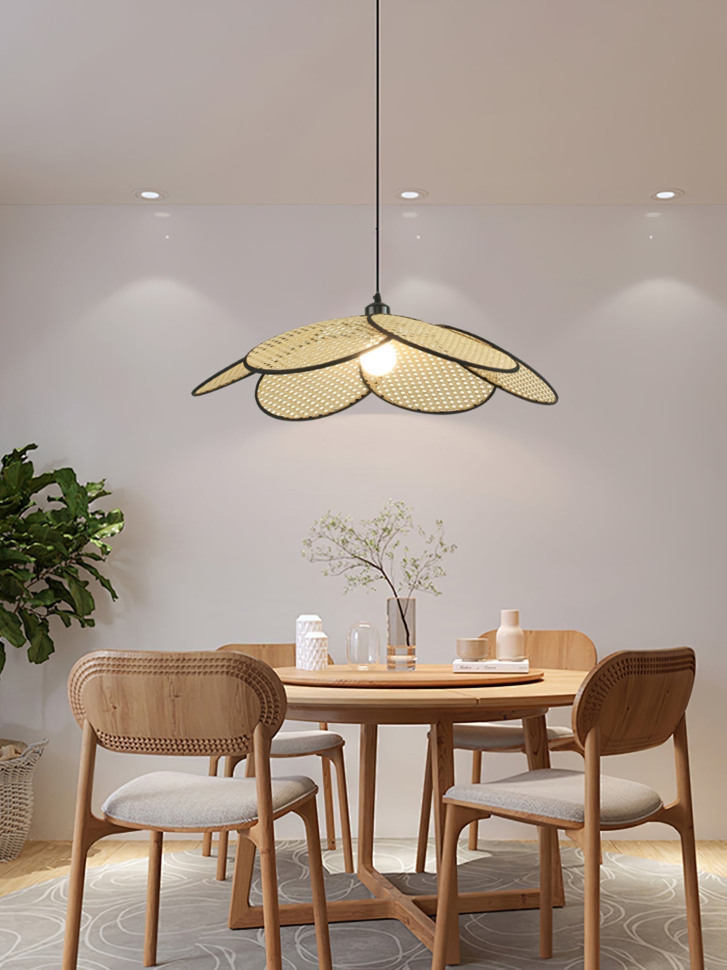 Vemarora Premium Pendelleuchte aus Rattangewebe-Letslighting