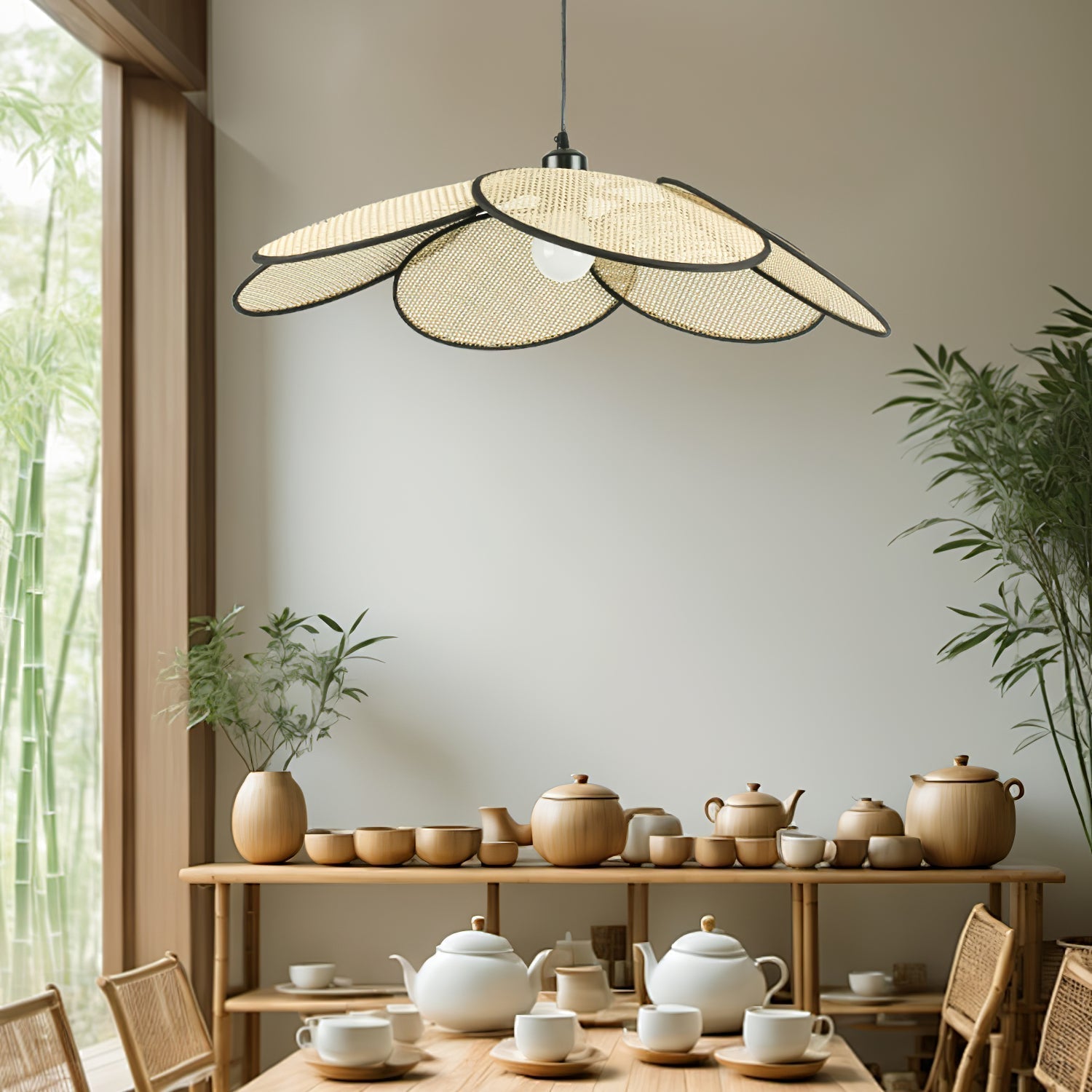 Vemarora Premium Pendelleuchte aus Rattangewebe-Letslighting