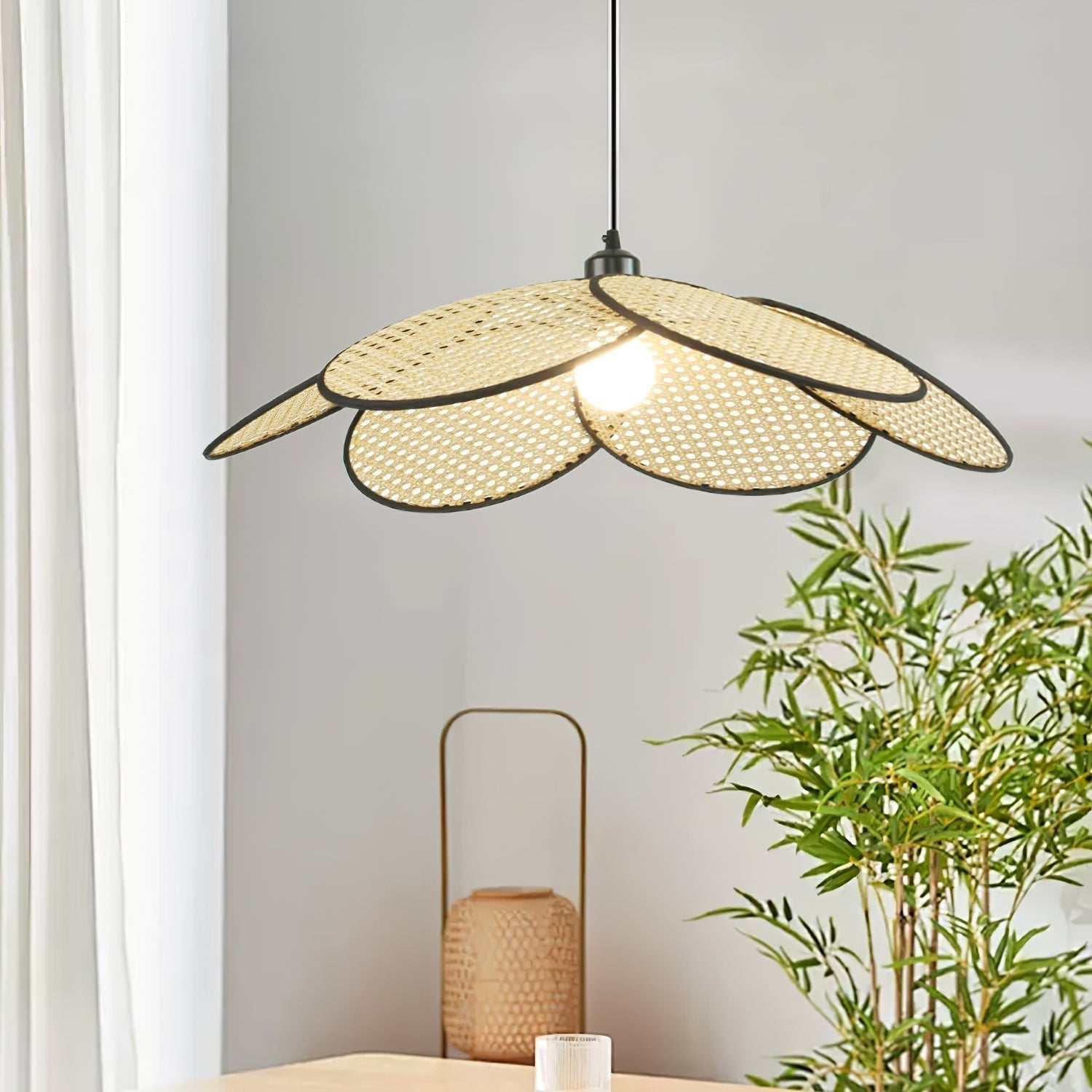 Vemarora Premium Pendelleuchte aus Rattangewebe-Letslighting