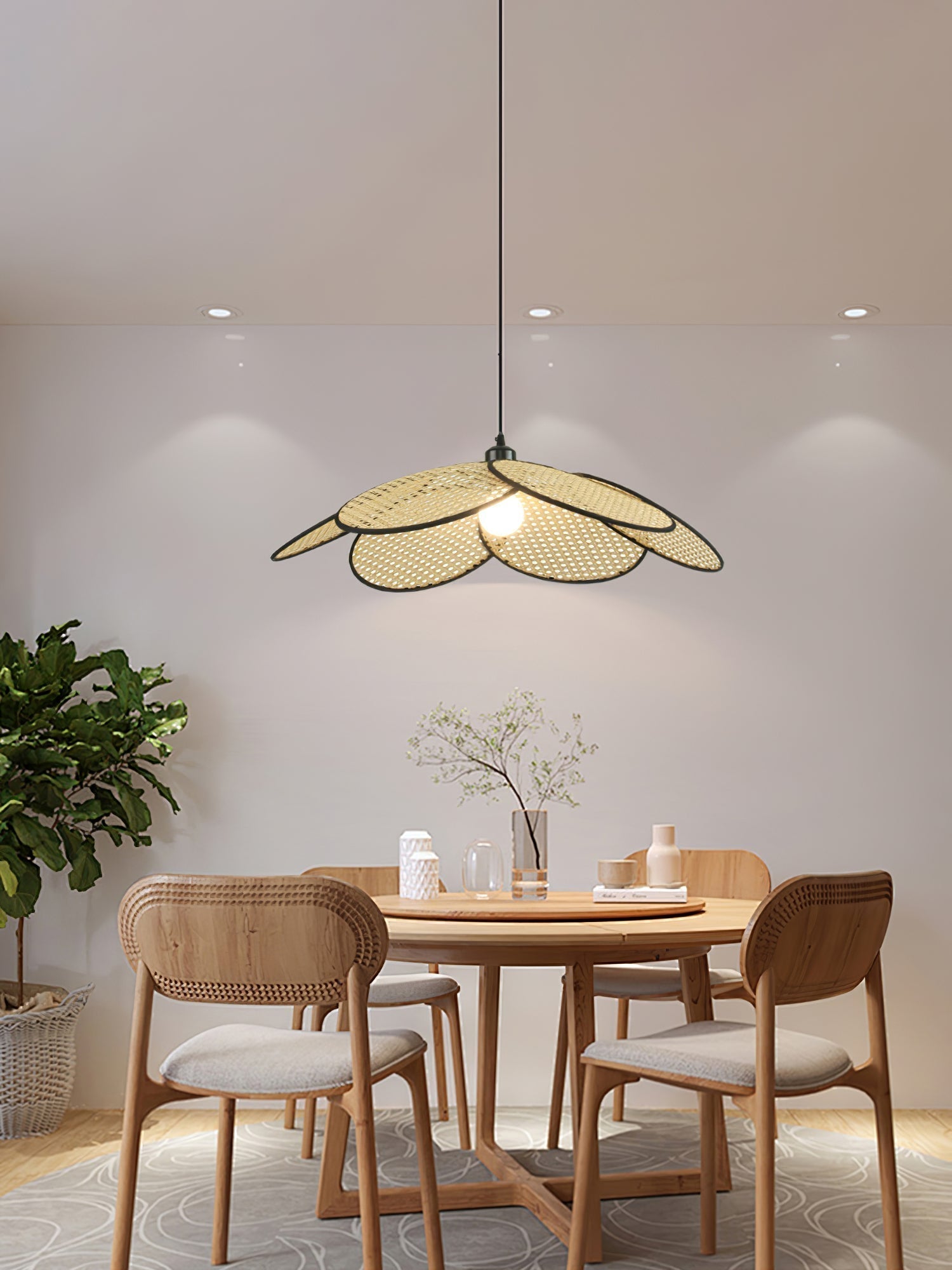 Vemarora Premium Pendelleuchte aus Rattangewebe-Letslighting