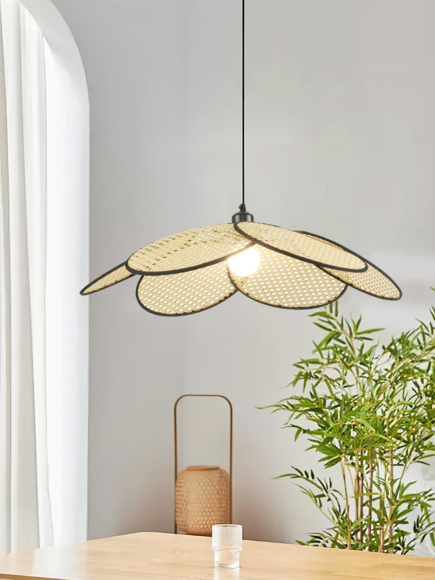 Vemarora Premium Pendelleuchte aus Rattangewebe-Letslighting