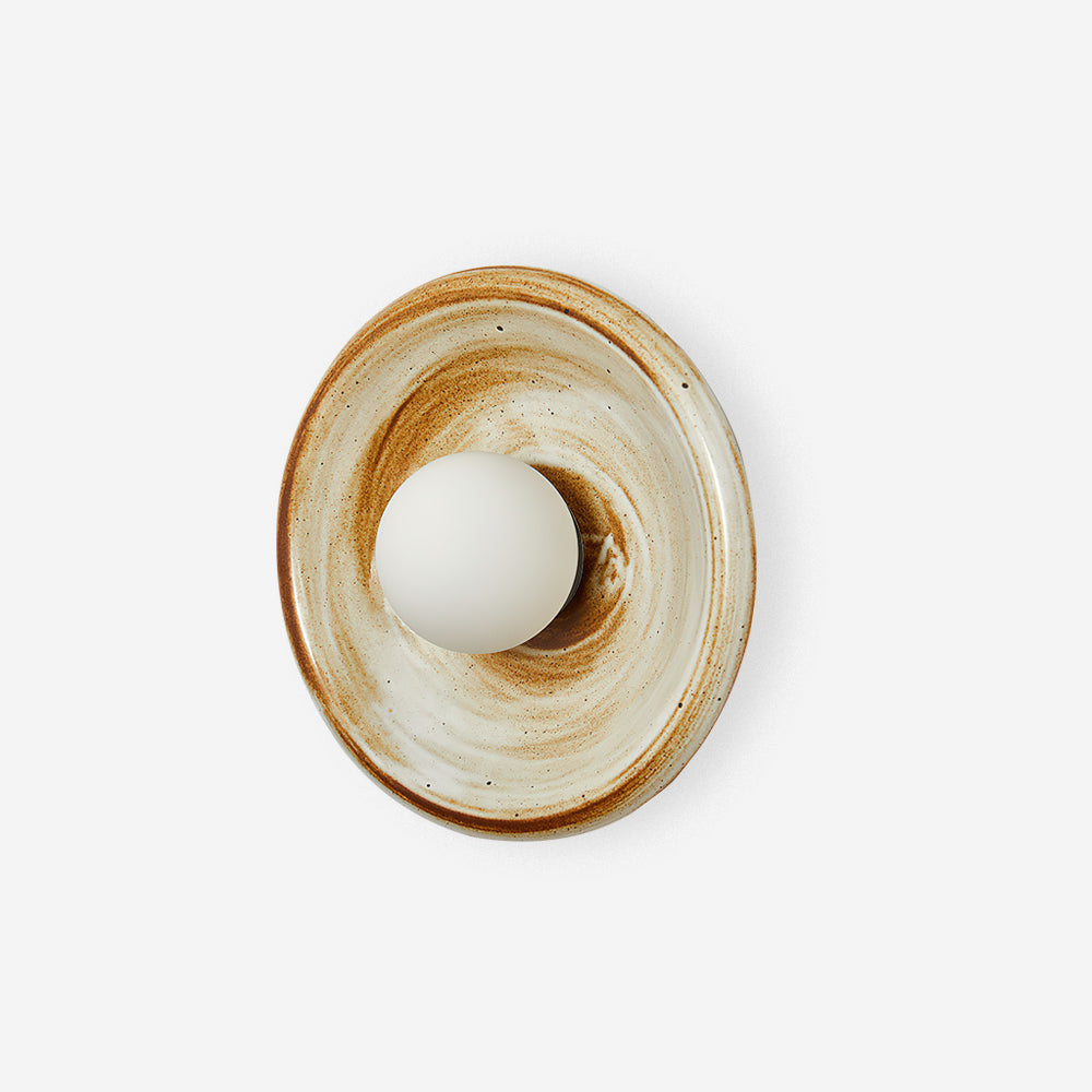 Wall Lamp Ceramic Orbit Disc with Glass Globe Entryway Modern - Letslighting