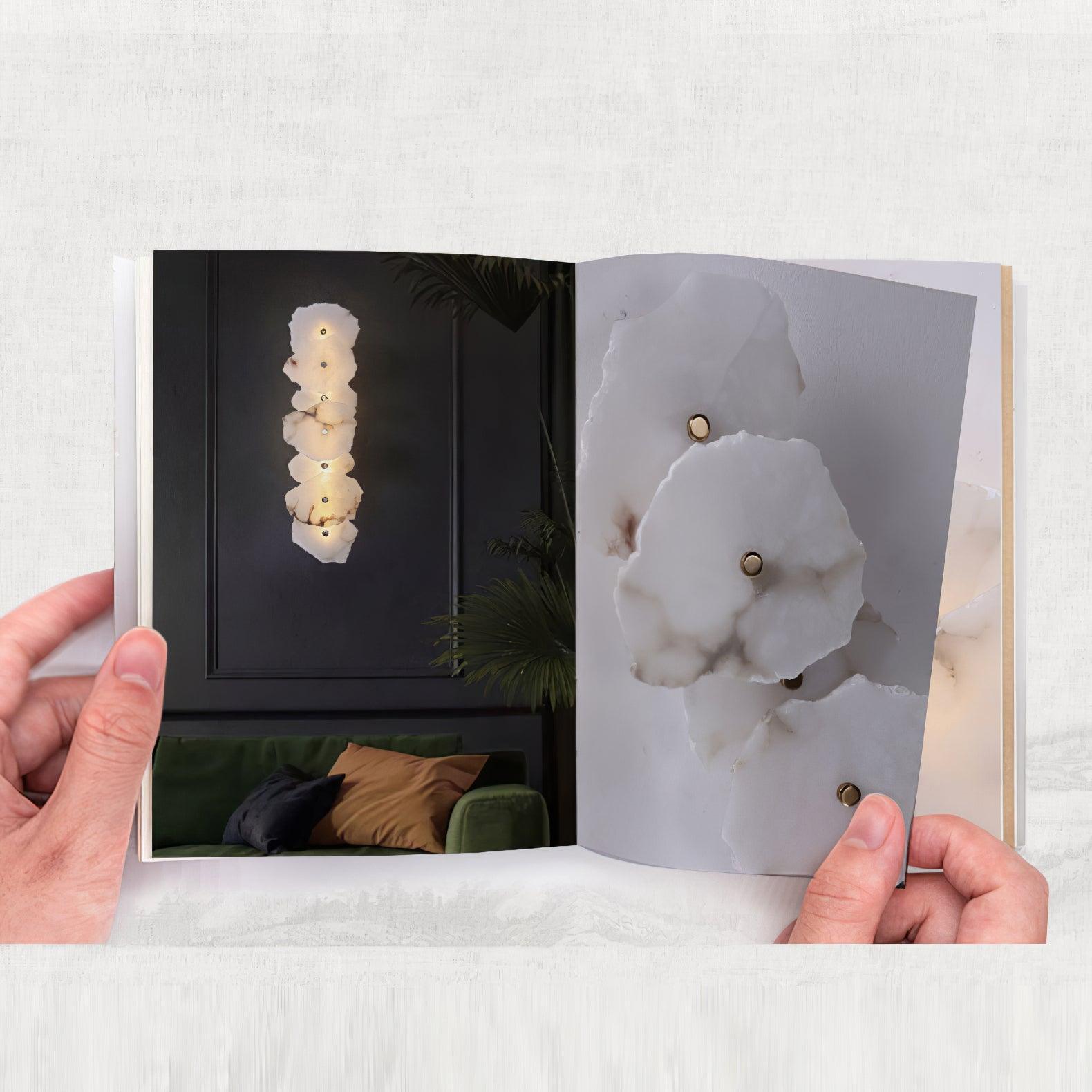 Cevra Alabaster-Blumen-Wandleuchte