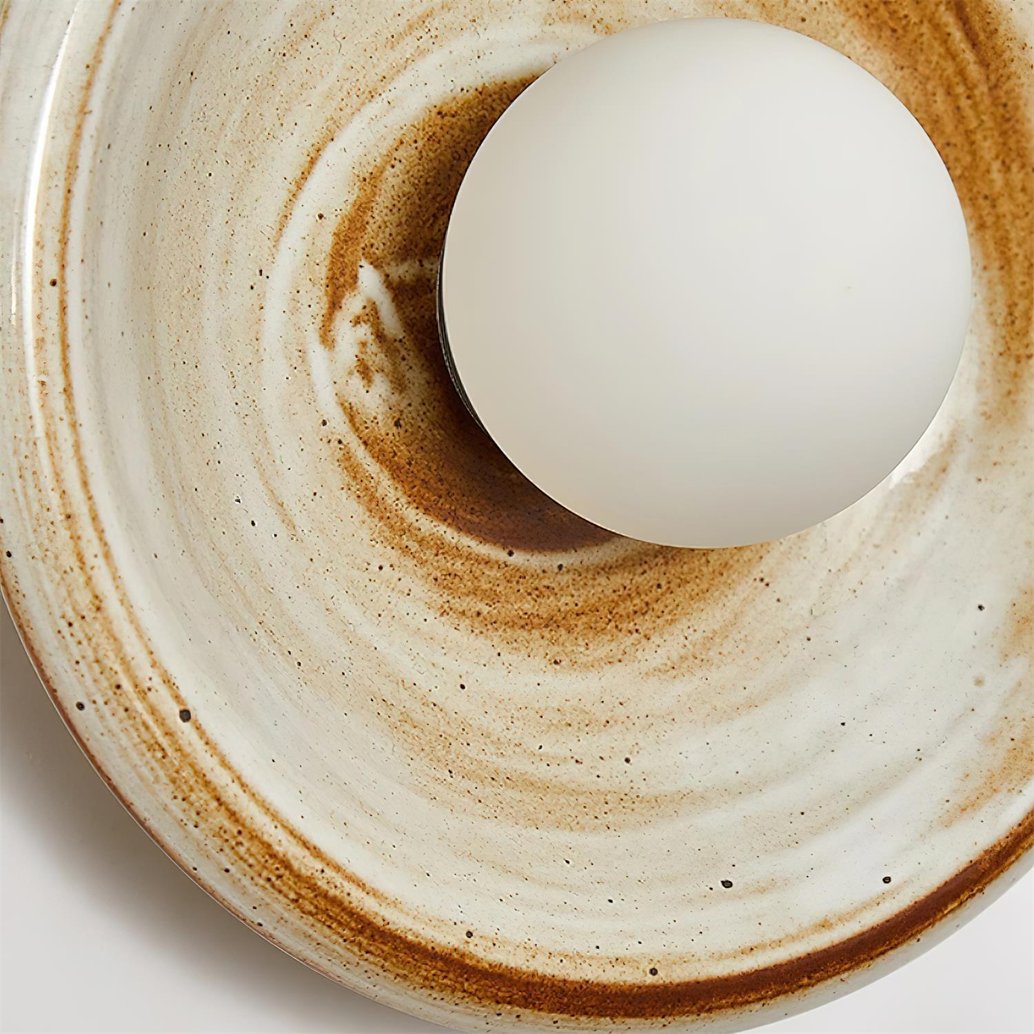 Wall Lamp Ceramic Orbit Disc with Glass Globe Entryway Modern - Letslighting