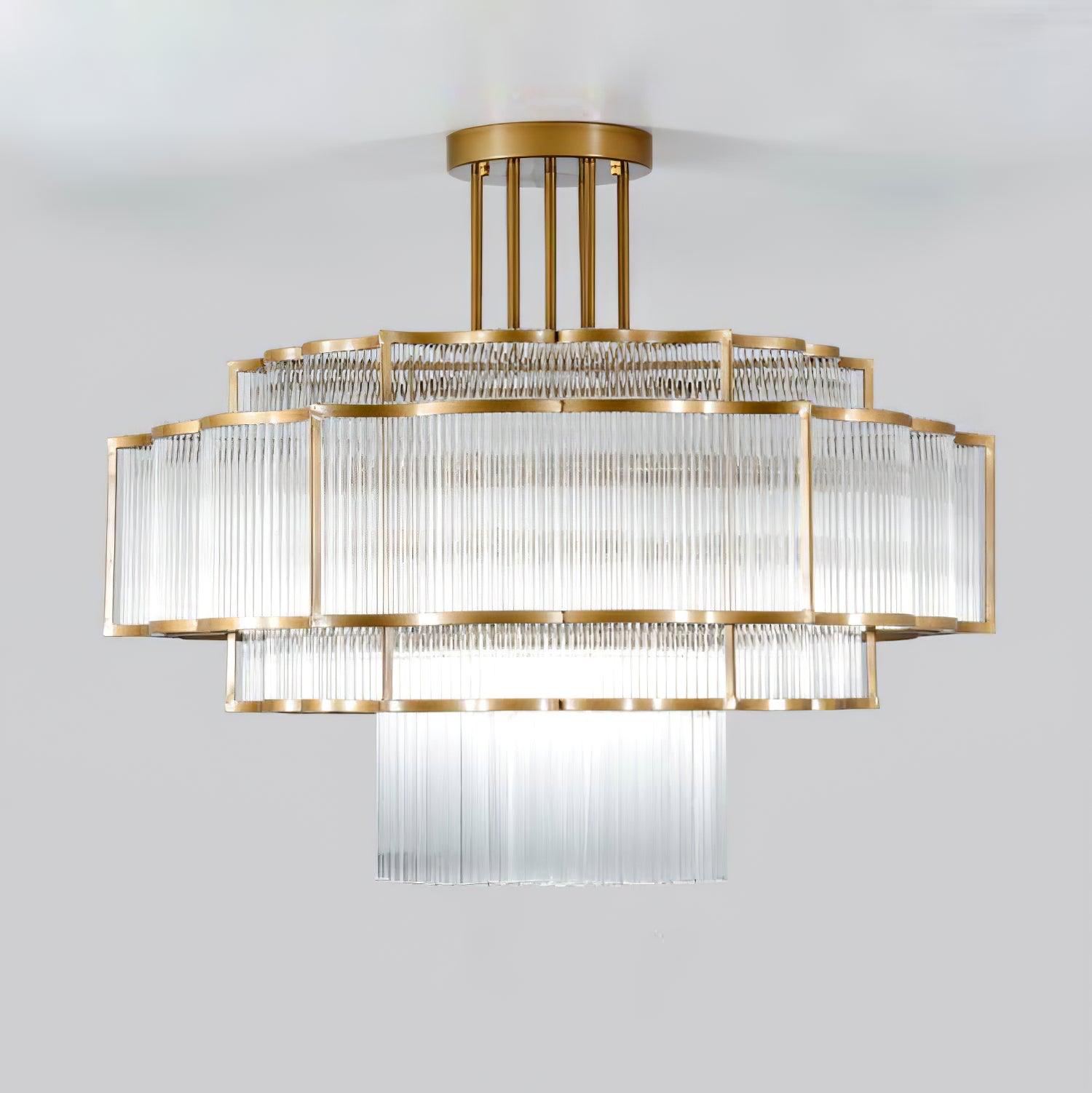 Lustra Kronleuchter Gold Schwarz Glas-Letslighting