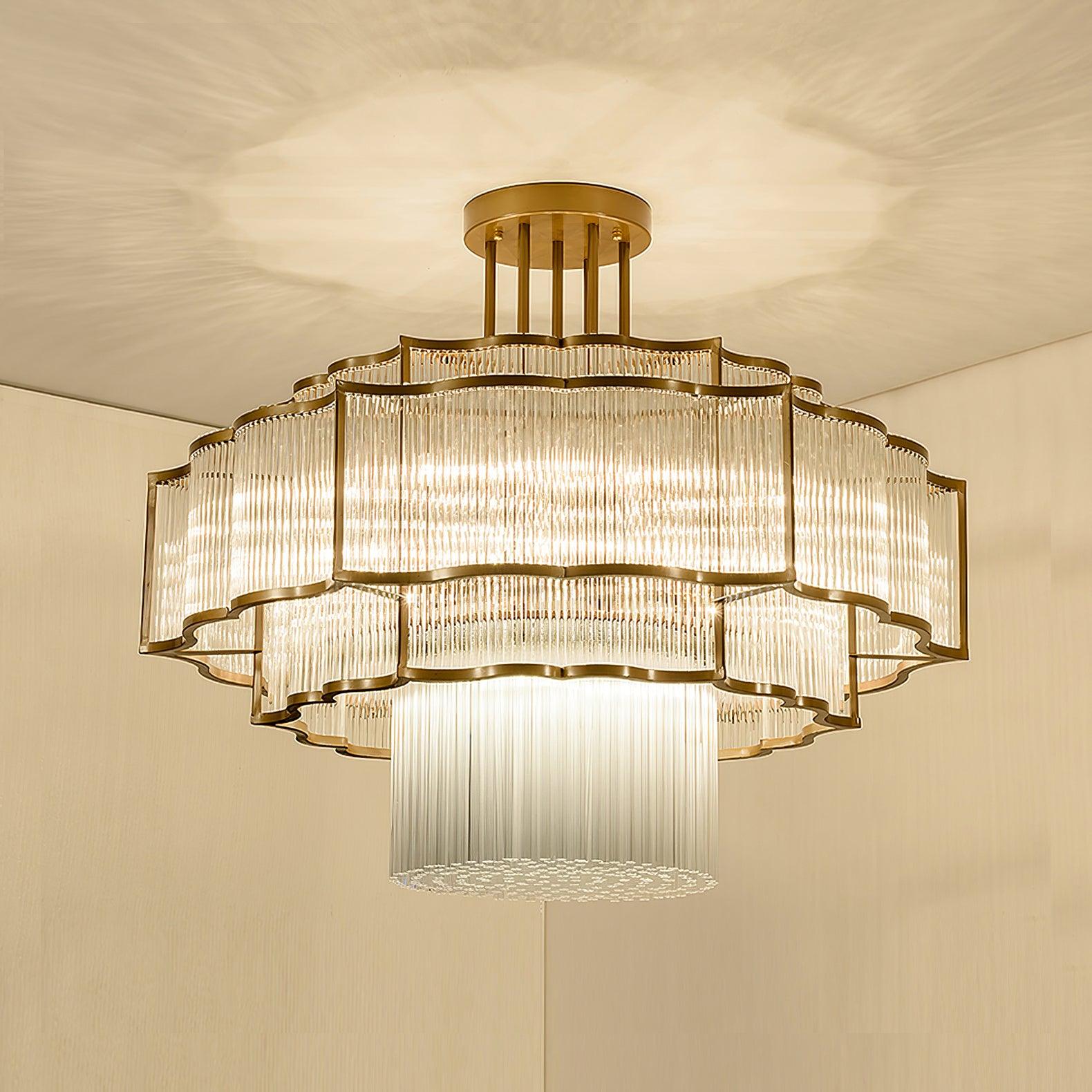 Lustra Kronleuchter Gold Schwarz Glas-Letslighting