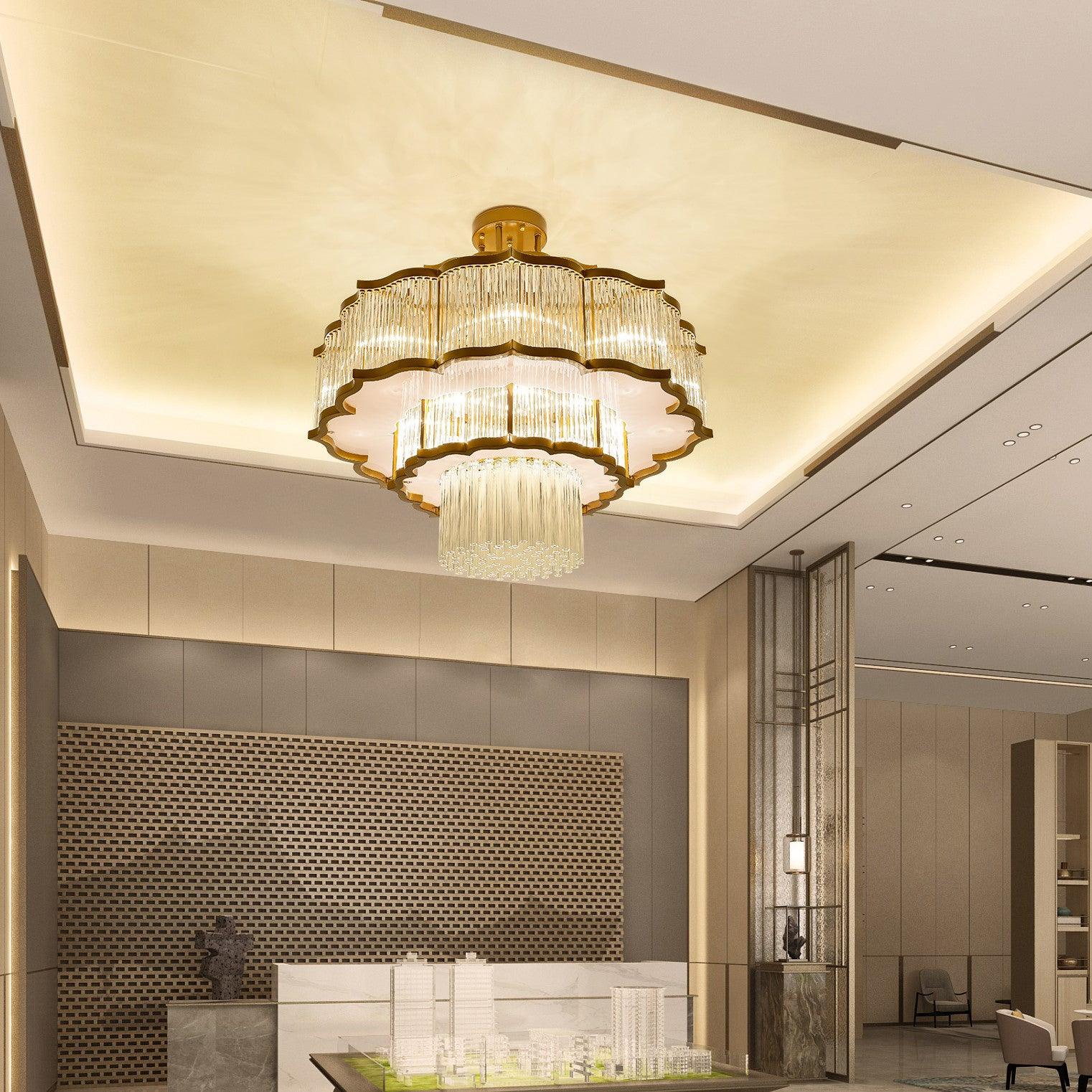 Lustra Kronleuchter Gold Schwarz Glas-Letslighting