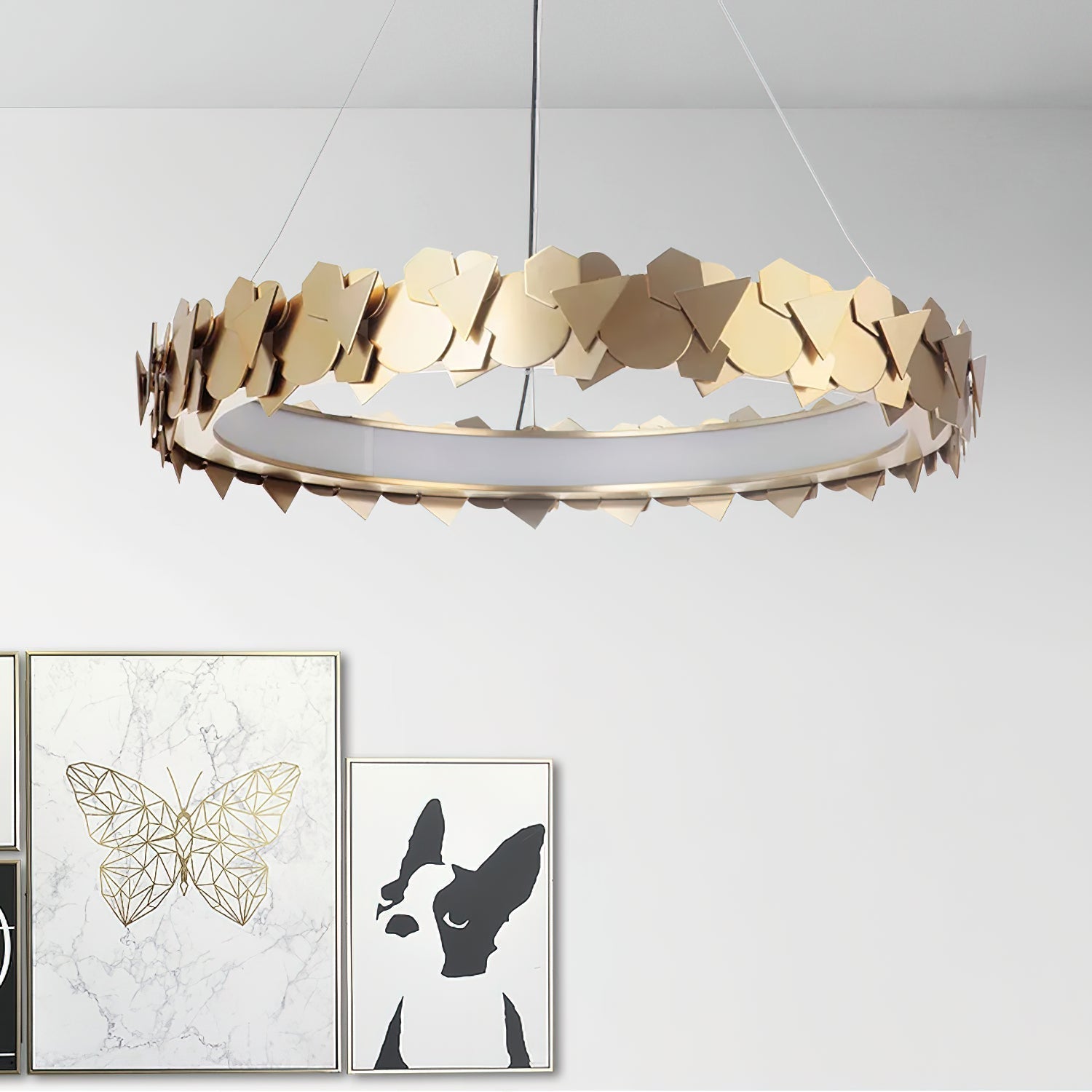 Philomenos Modern Minimalist Halo Metal Chandelier - Letslighting