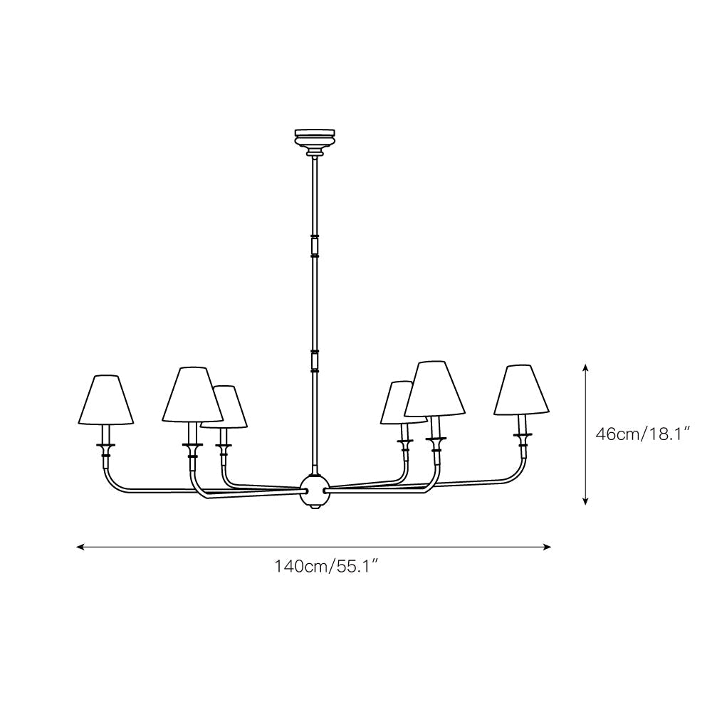 Arthaila Großer Vintage Industrieller Stoff-Kronleuchter-Letslighting