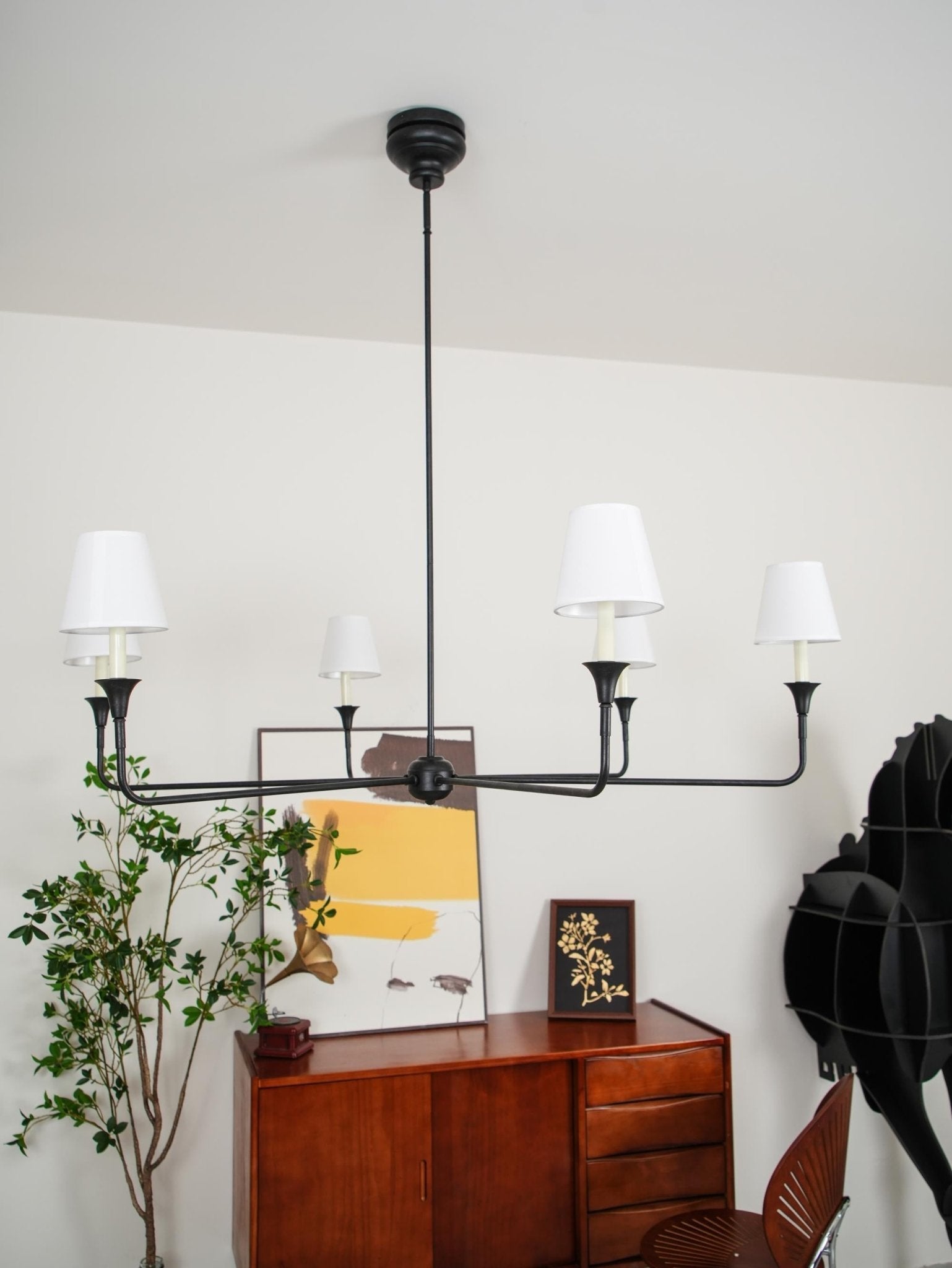 Lustra Pendelleuchte Schwarz Kerzenform Zulaufend-Letslighting