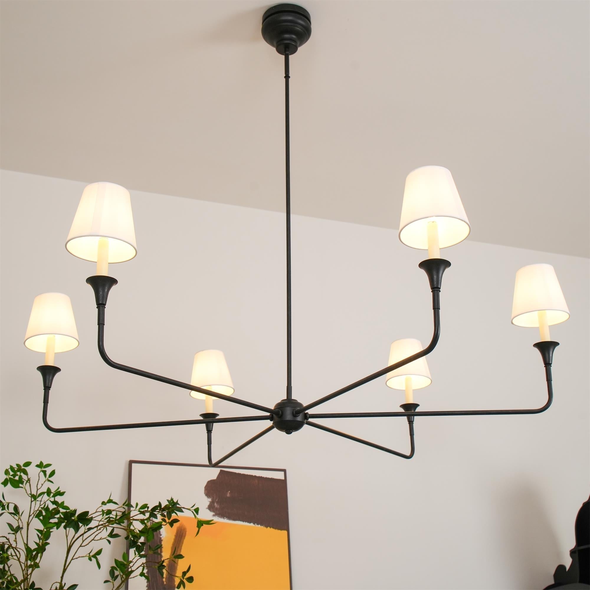 Arthaila Großer Vintage Industrieller Stoff-Kronleuchter-Letslighting