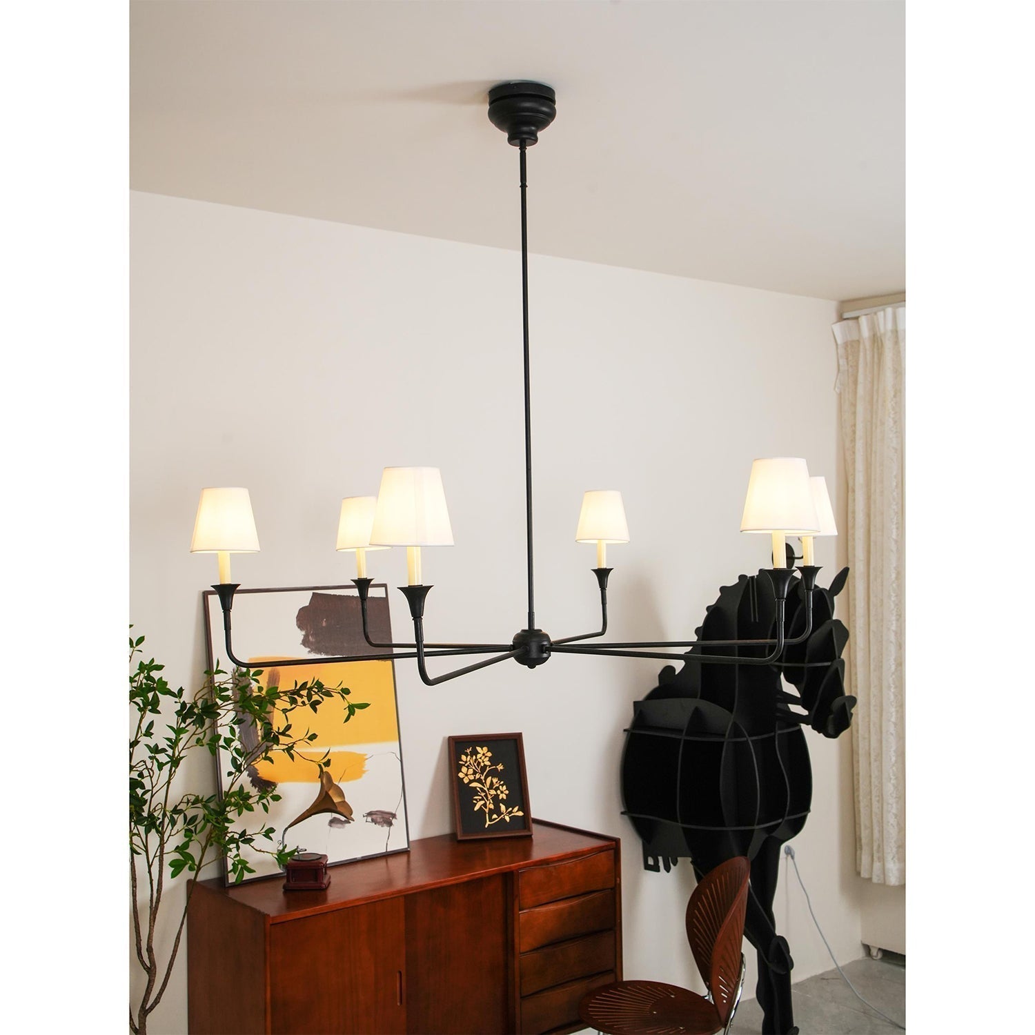 Arthaila Großer Vintage Industrieller Stoff-Kronleuchter-Letslighting