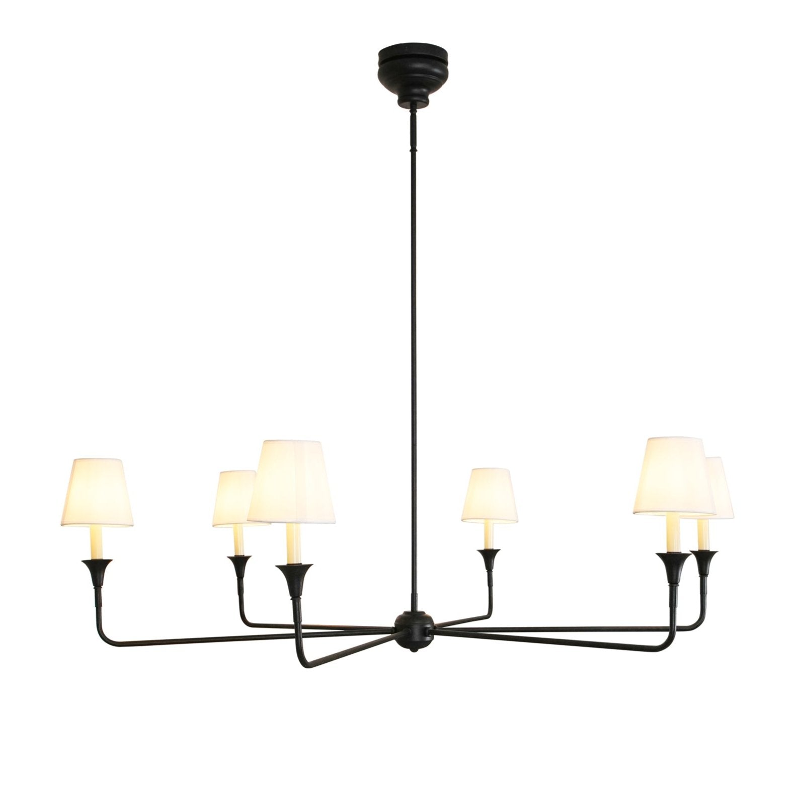 Lustra Pendelleuchte Schwarz Kerzenform Zulaufend-Letslighting