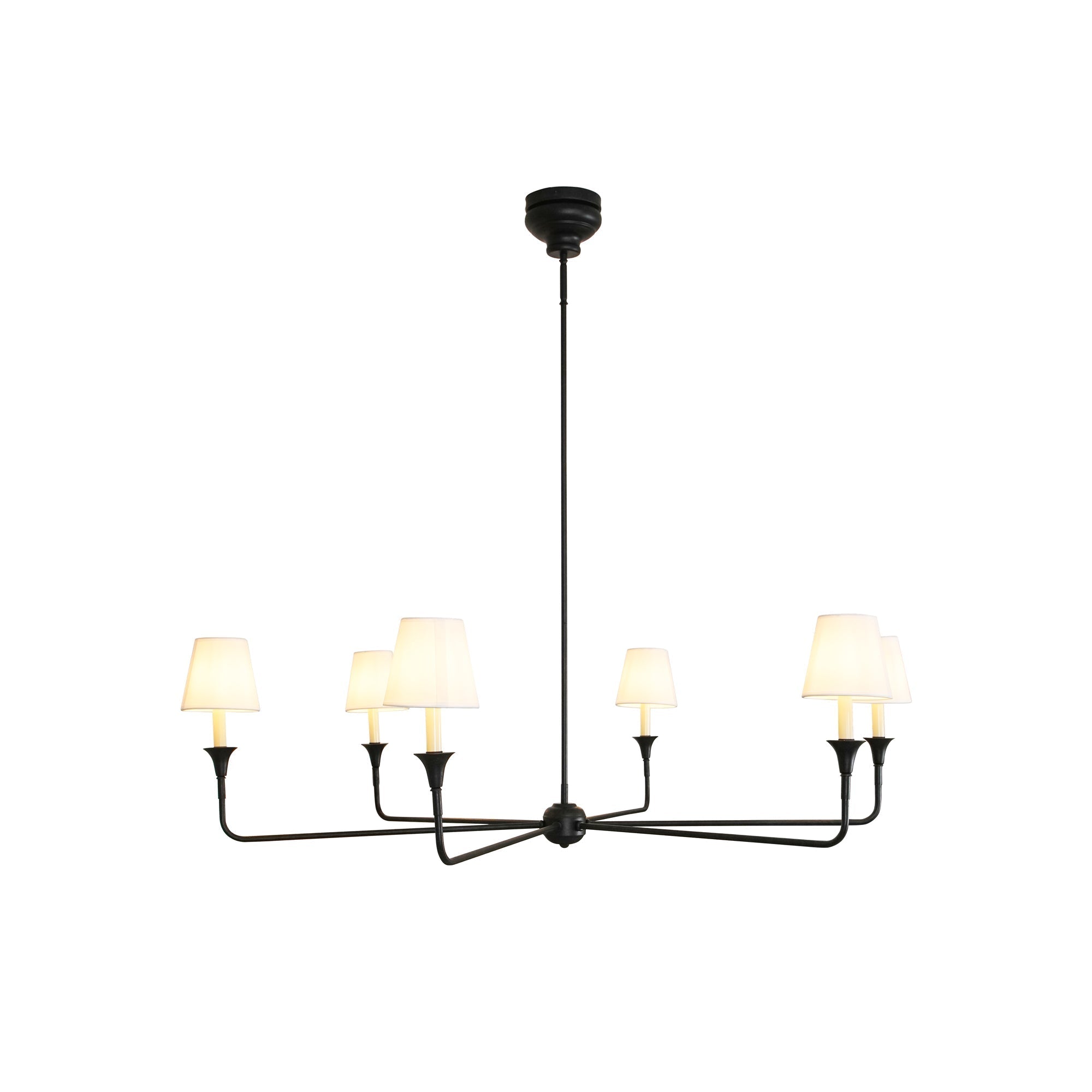 Lustra Pendelleuchte Schwarz Kerzenform Zulaufend-Letslighting