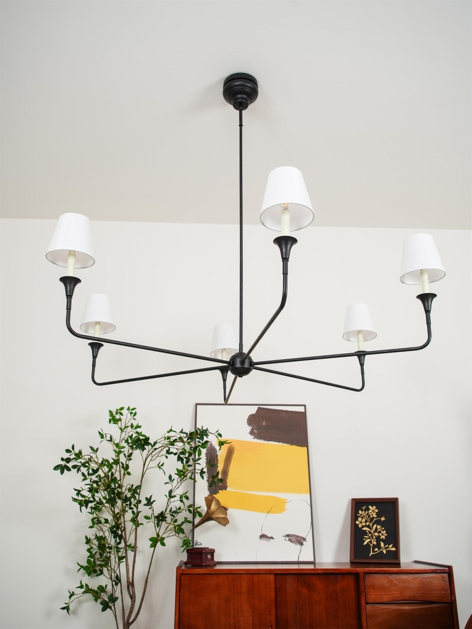 Lustra Pendelleuchte Schwarz Kerzenform Zulaufend-Letslighting