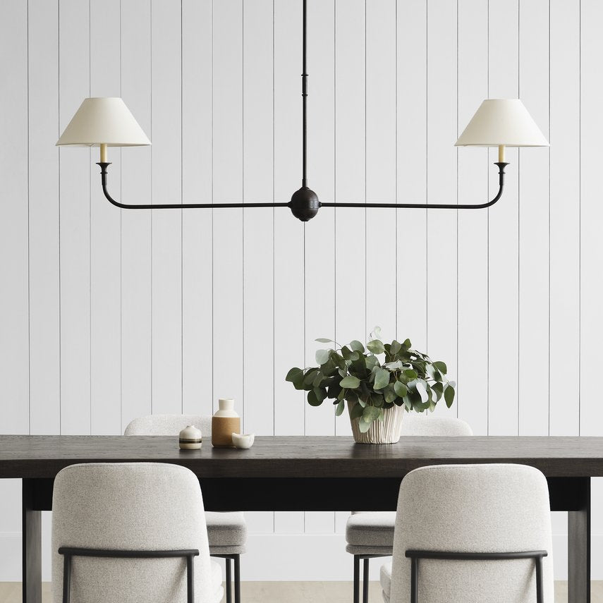 Lustra Pendelleuchte Schwarz Kerzenform Zulaufend-Letslighting