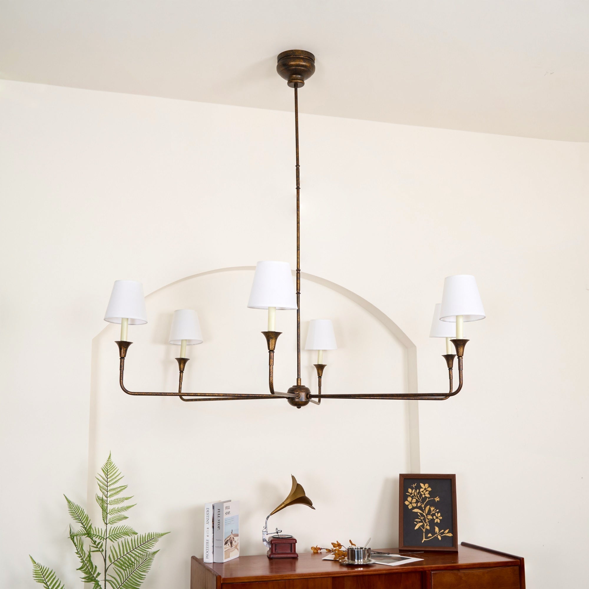 Arthaila Großer Vintage Industrieller Stoff-Kronleuchter-Letslighting