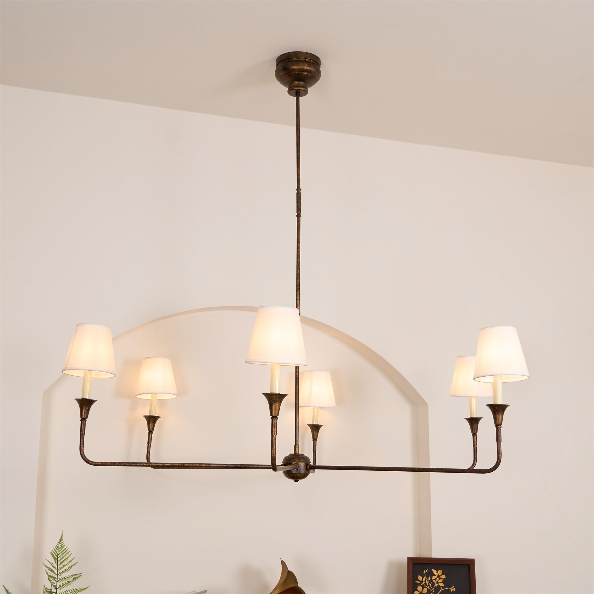 Arthaila Großer Vintage Industrieller Stoff-Kronleuchter-Letslighting