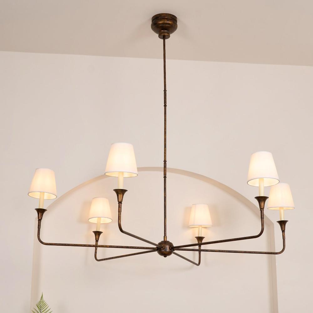 Arthaila Großer Vintage Industrieller Stoff-Kronleuchter-Letslighting