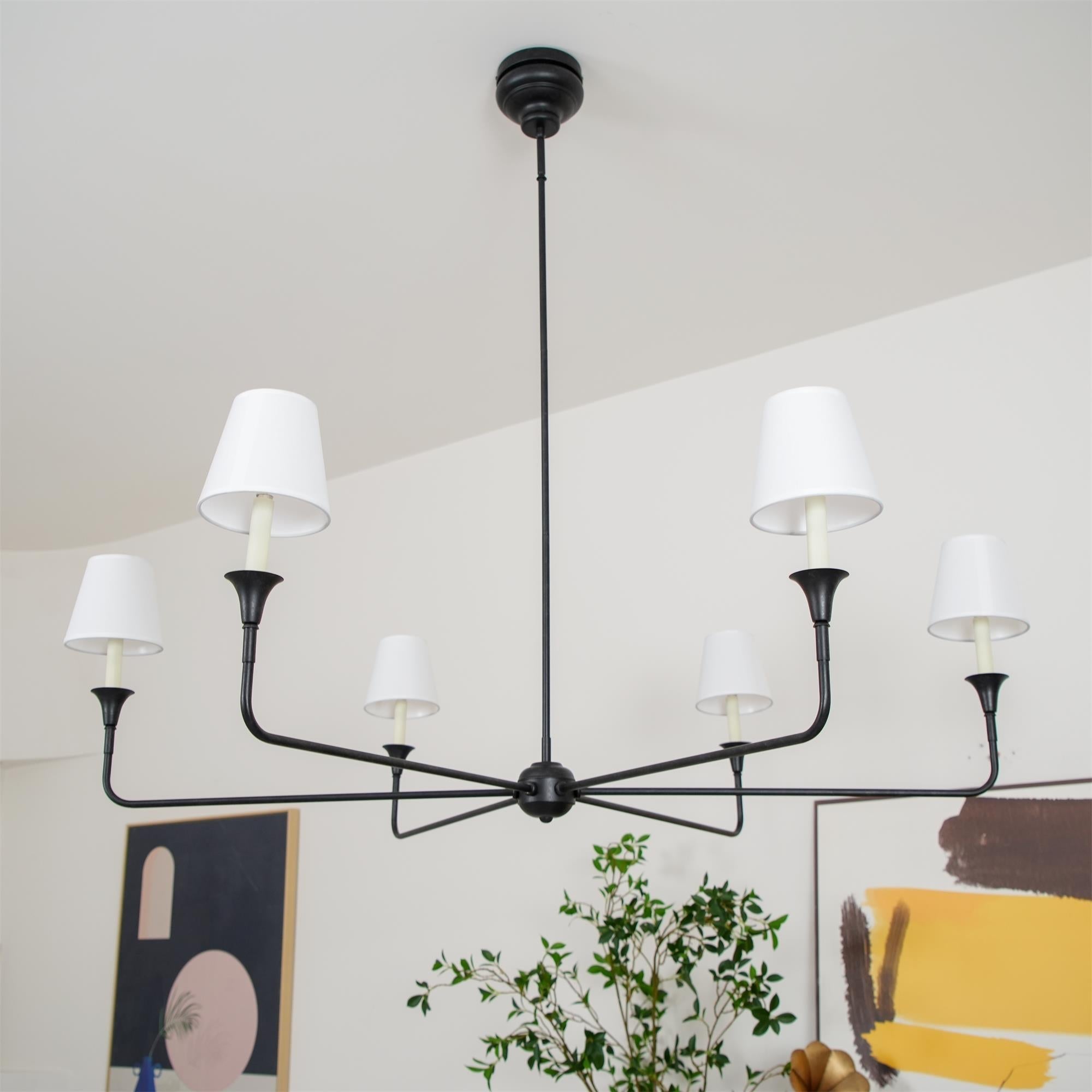 Lustra Pendelleuchte Schwarz Kerzenform Zulaufend-Letslighting