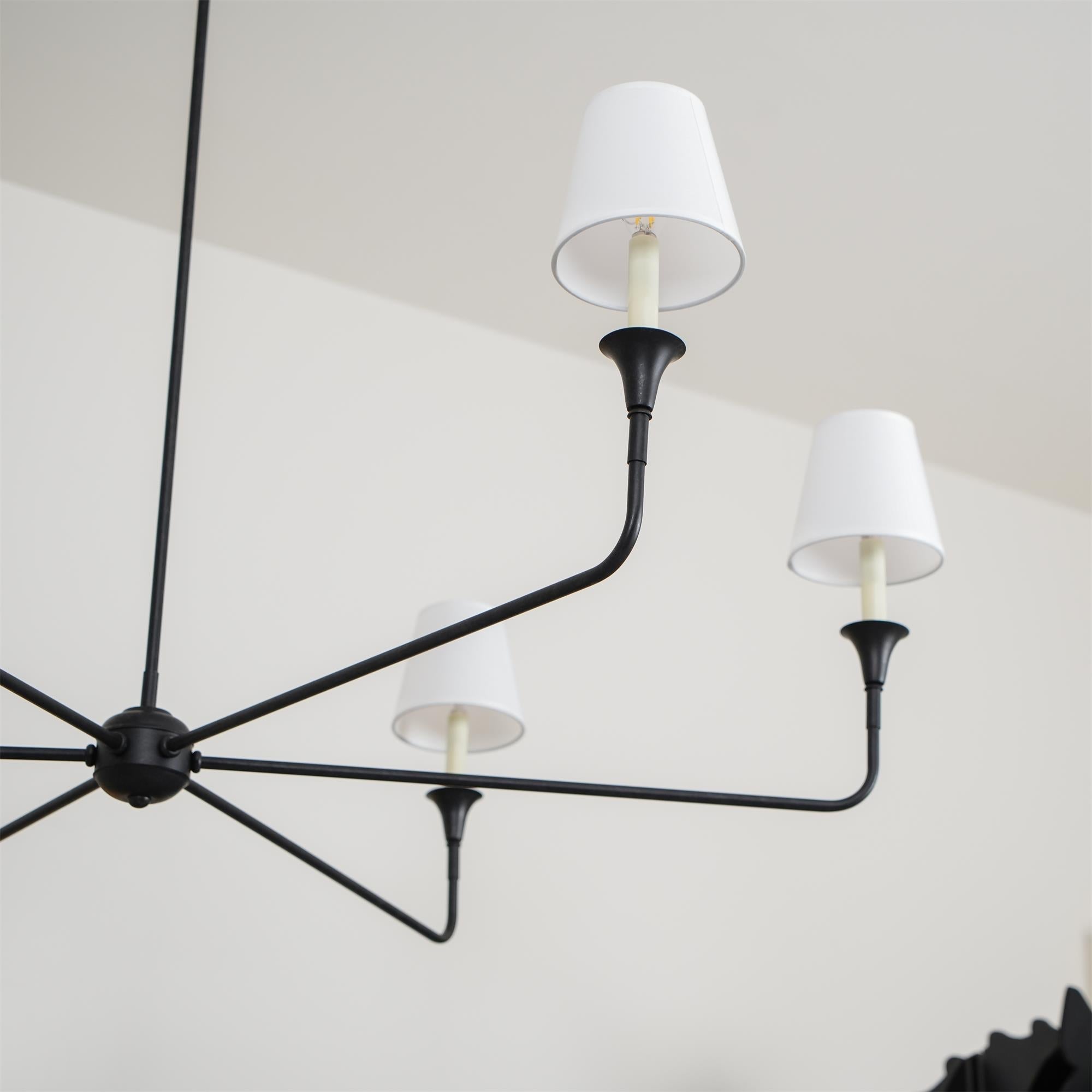 Lustra Pendelleuchte Schwarz Kerzenform Zulaufend-Letslighting