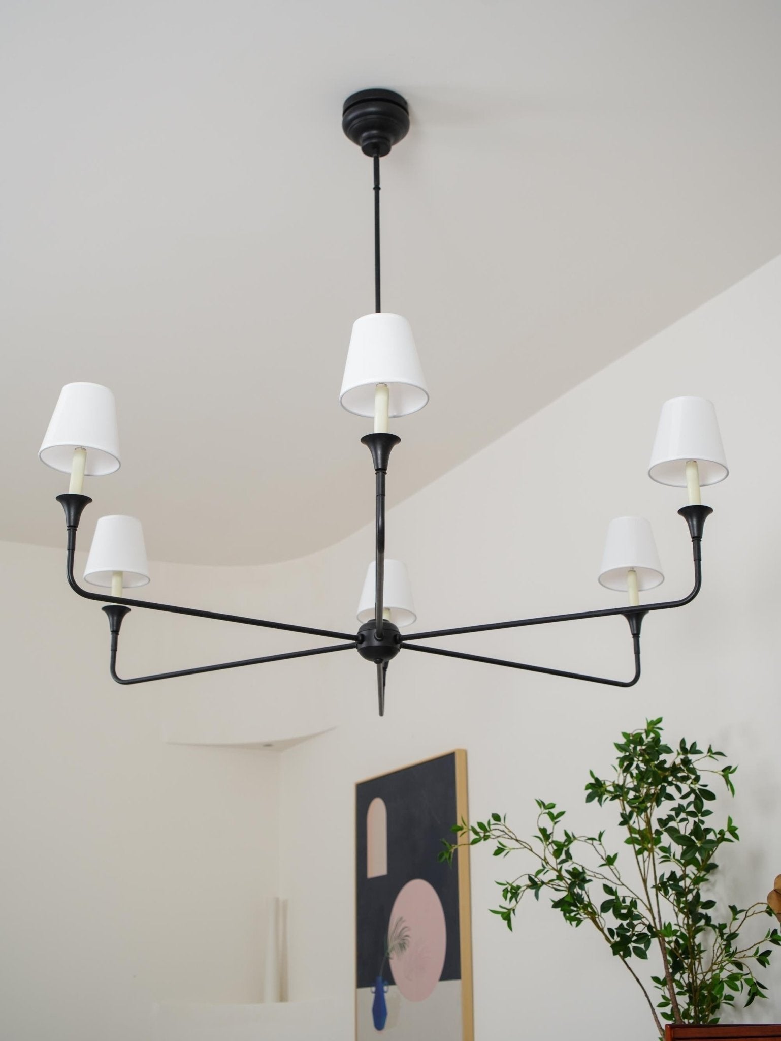 Lustra Pendelleuchte Schwarz Kerzenform Zulaufend-Letslighting