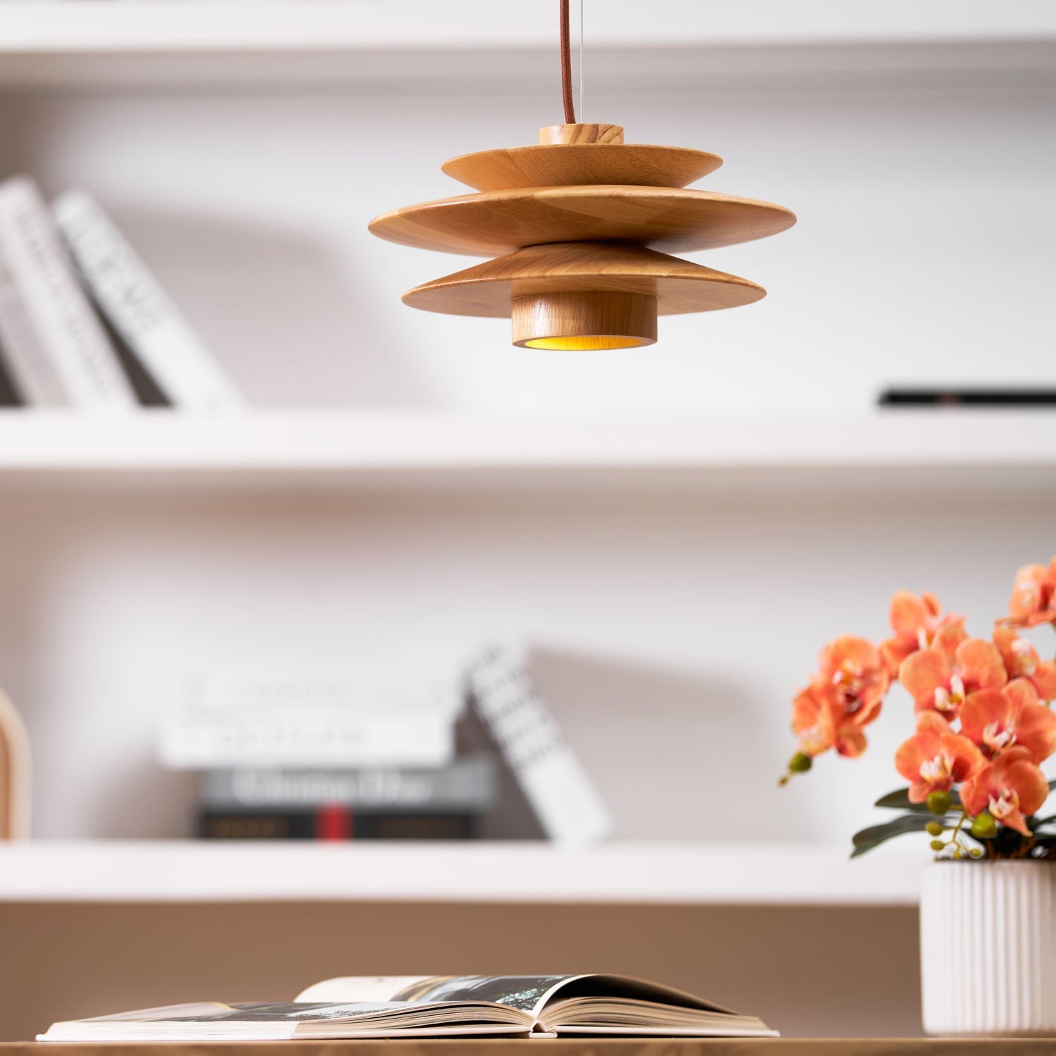 Eldora Holz Retro Pendelleuchte-Letslighting