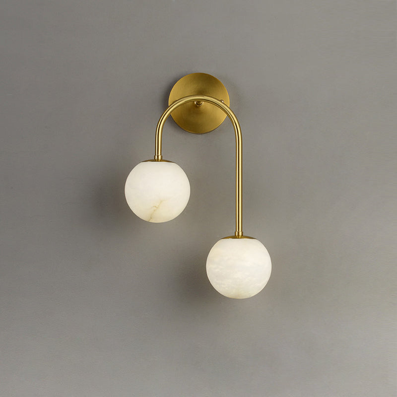 Elthaila Modern Minimalist Brass Alabaster Wall Lamp - Letslighting