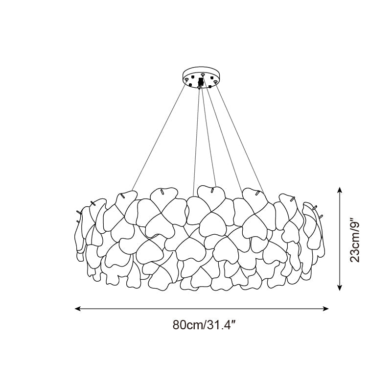 Ophelis Pink Flower Glass Chandelier - Letslighting