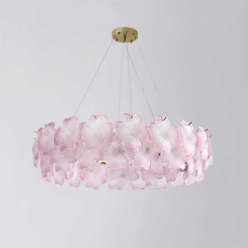 Ophelis Pink Flower Glass Chandelier - Letslighting