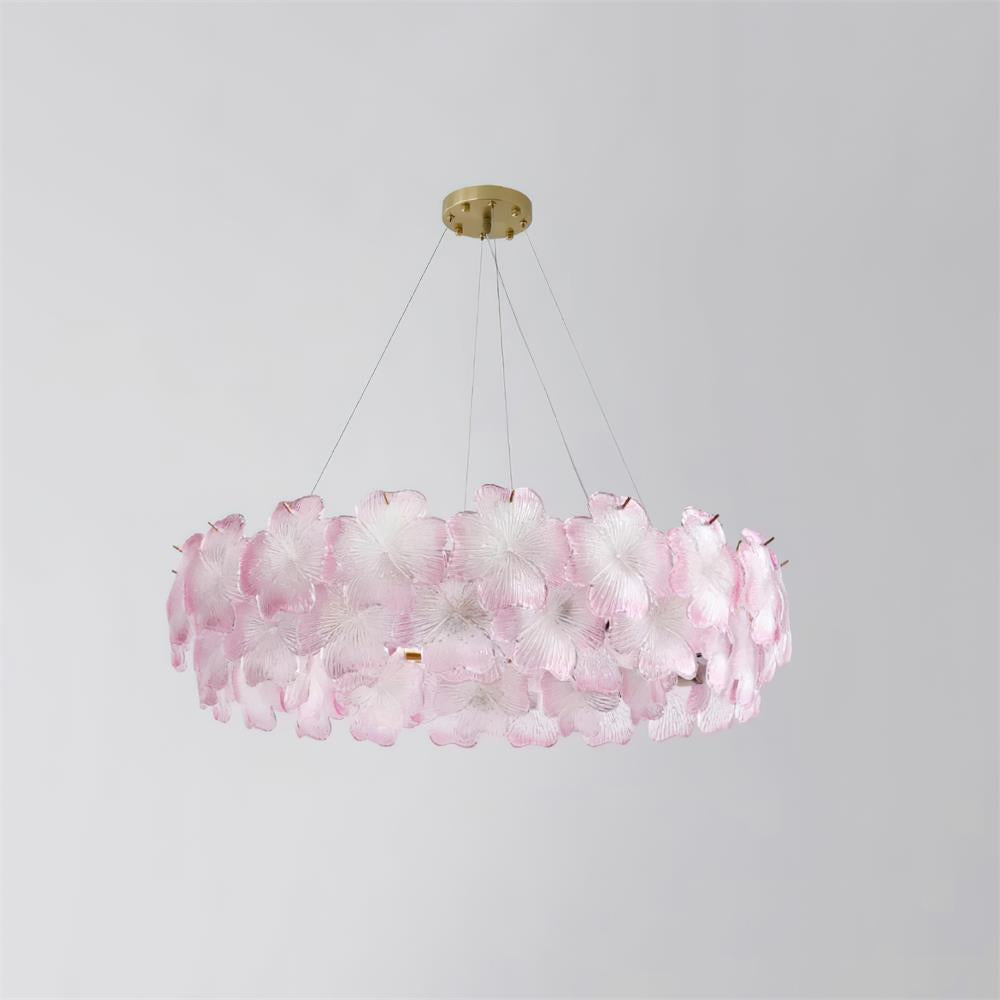 Ophelis Pink Flower Glass Chandelier - Letslighting