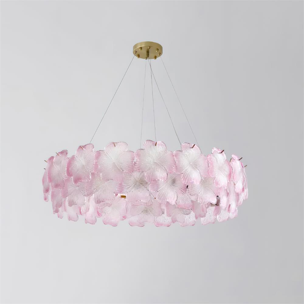Ophelis Pink Flower Glass Chandelier - Letslighting