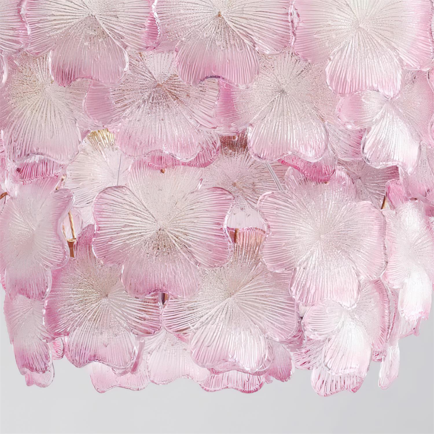 Ophelis Pink Flower Glass Chandelier - Letslighting