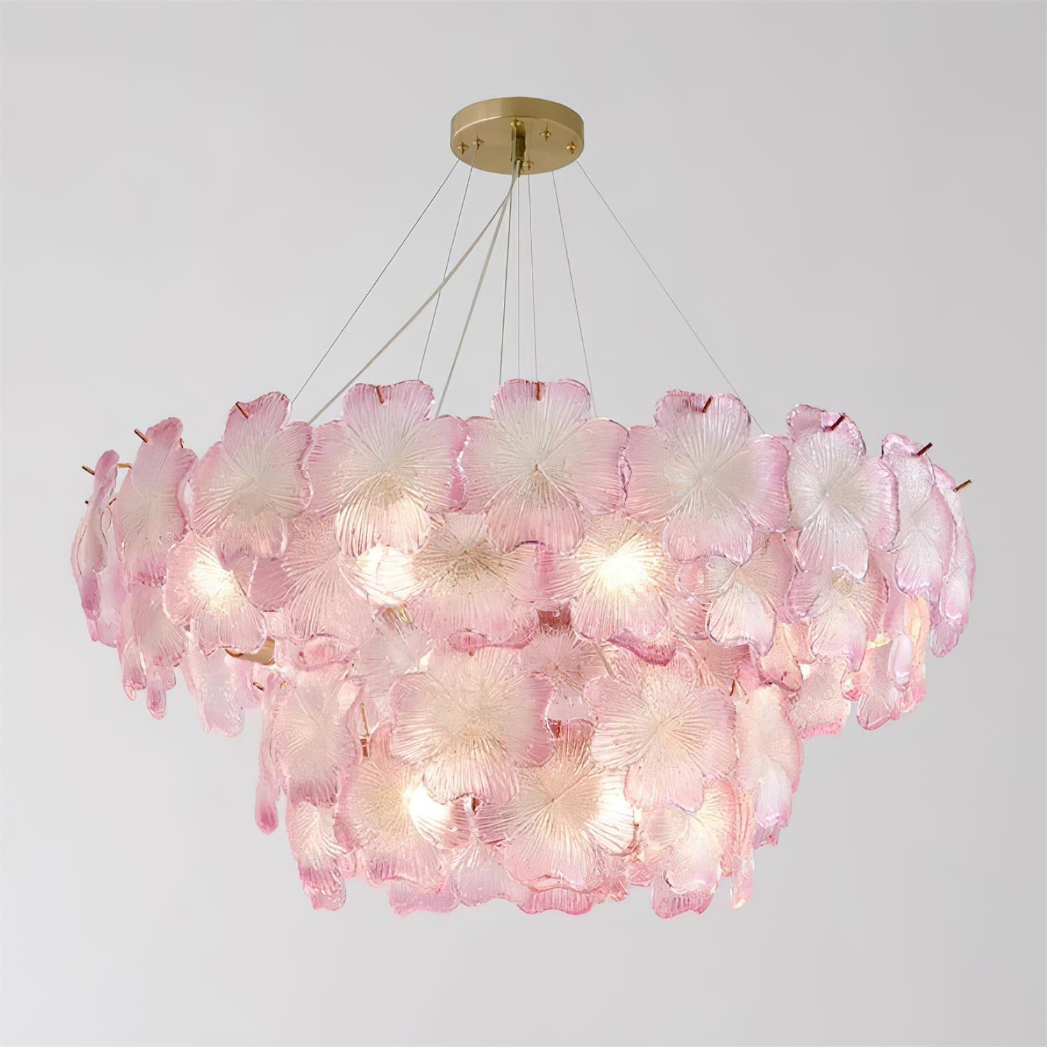 Ophelis Pink Flower Glass Chandelier - Letslighting