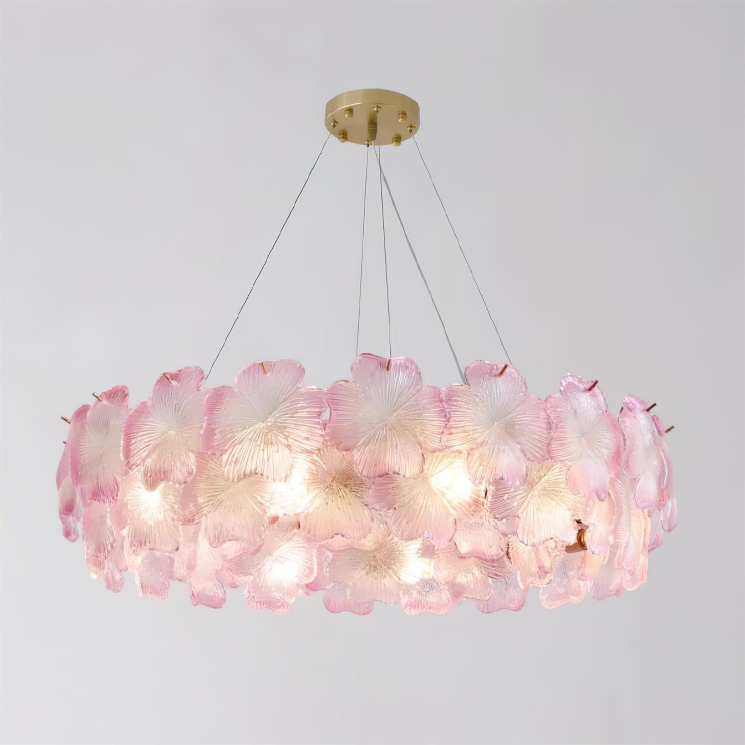 Ophelis Pink Flower Glass Chandelier - Letslighting