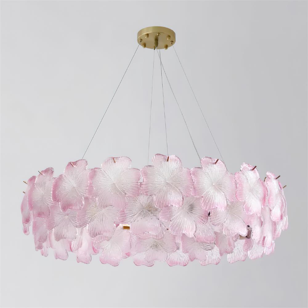 Ophelis Pink Flower Glass Chandelier - Letslighting