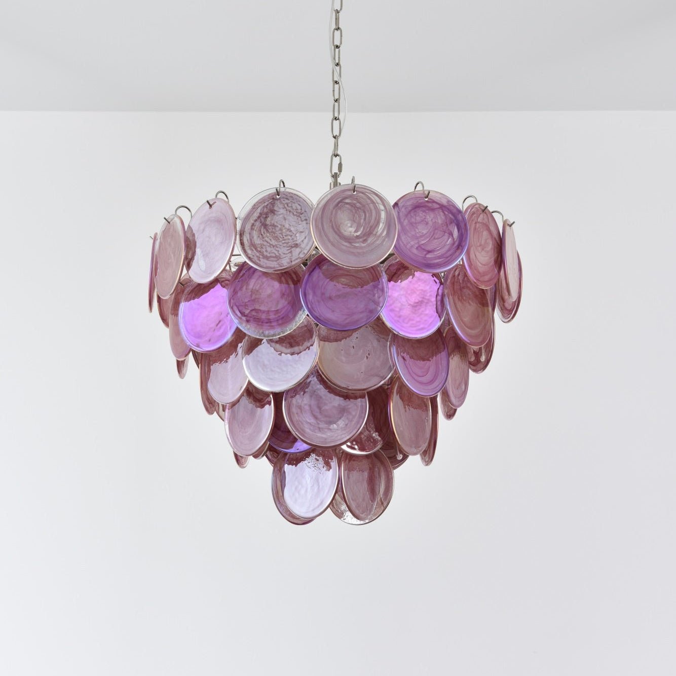 Aurora Chandelier Pink Murano Disc Layered - Neutralighting