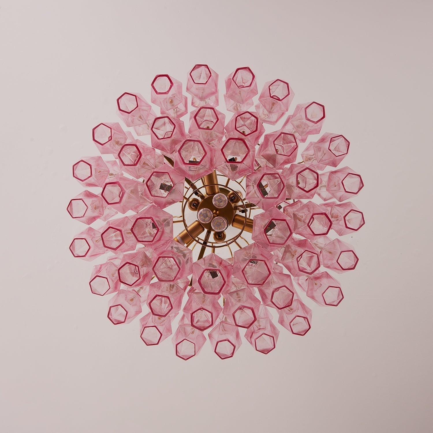 Aurora Chandelier Pink Murano Glass Layered Glam - Neutralighting