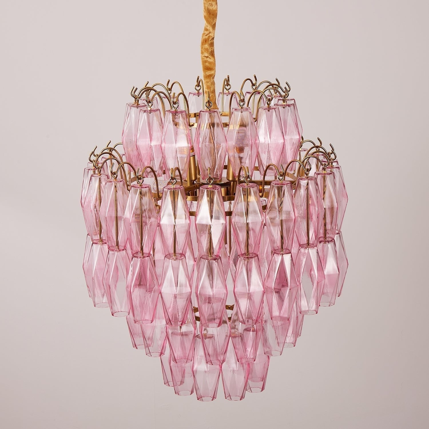 Aurora Chandelier Pink Murano Glass Layered Glam - Neutralighting