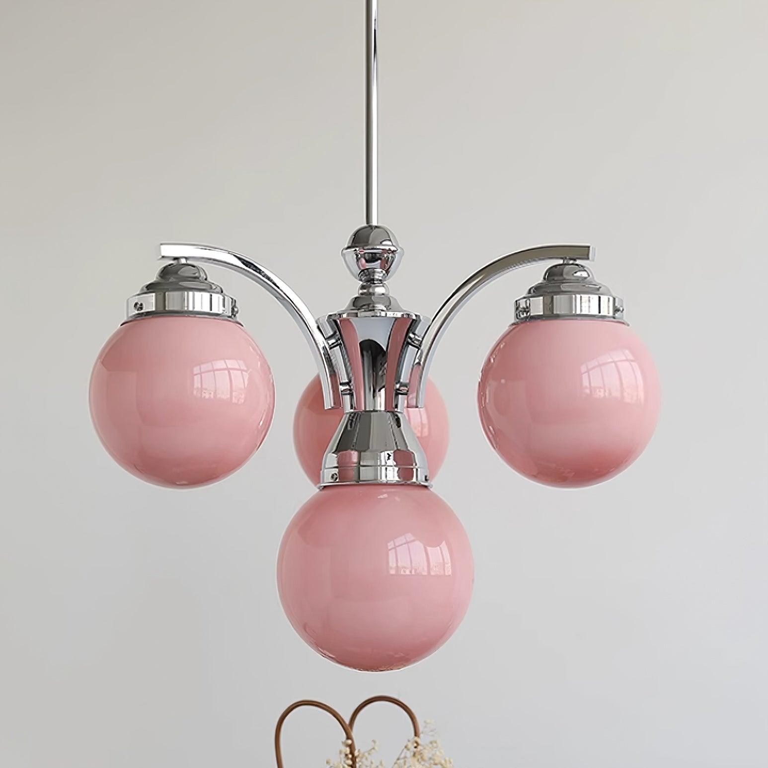 Lustra Eleganter Kronleuchter aus Rosa Glas-Letslighting