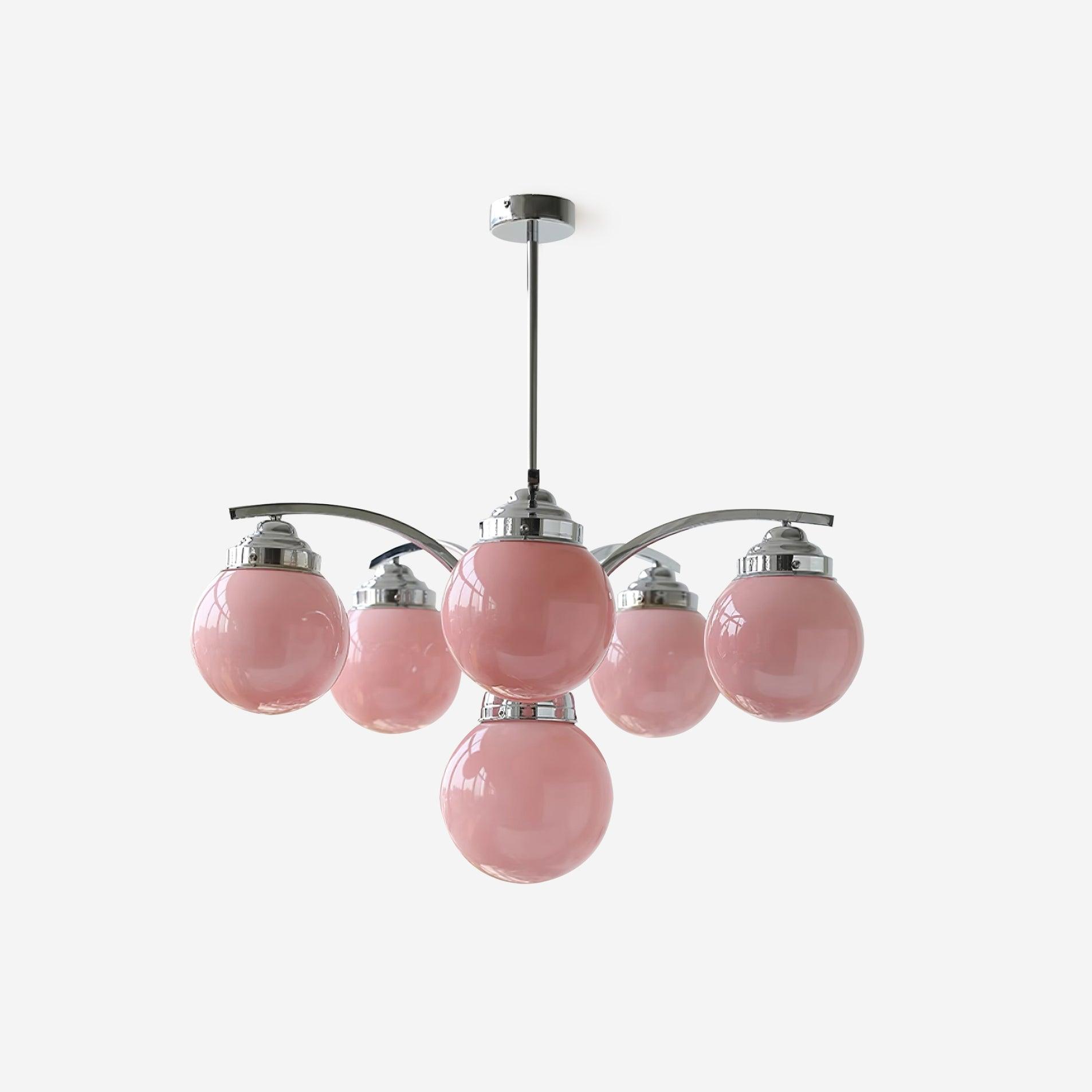 Lustra Eleganter Kronleuchter aus Rosa Glas-Letslighting