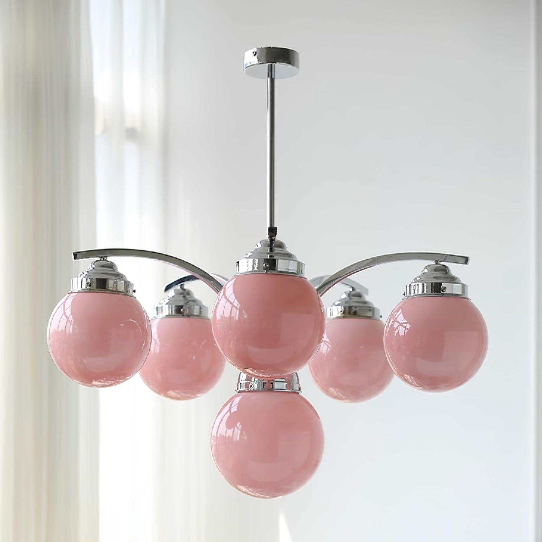 Lustra Eleganter Kronleuchter aus Rosa Glas-Letslighting