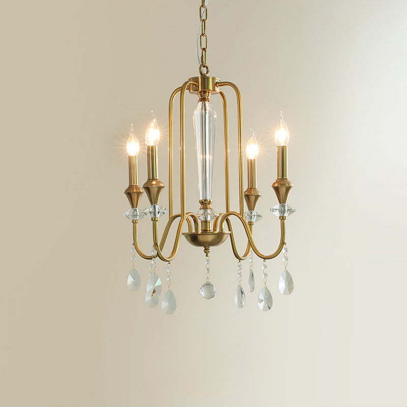 Ercararis Vintage Industrie Messing-Kristall-Kronleuchter-Letslighting