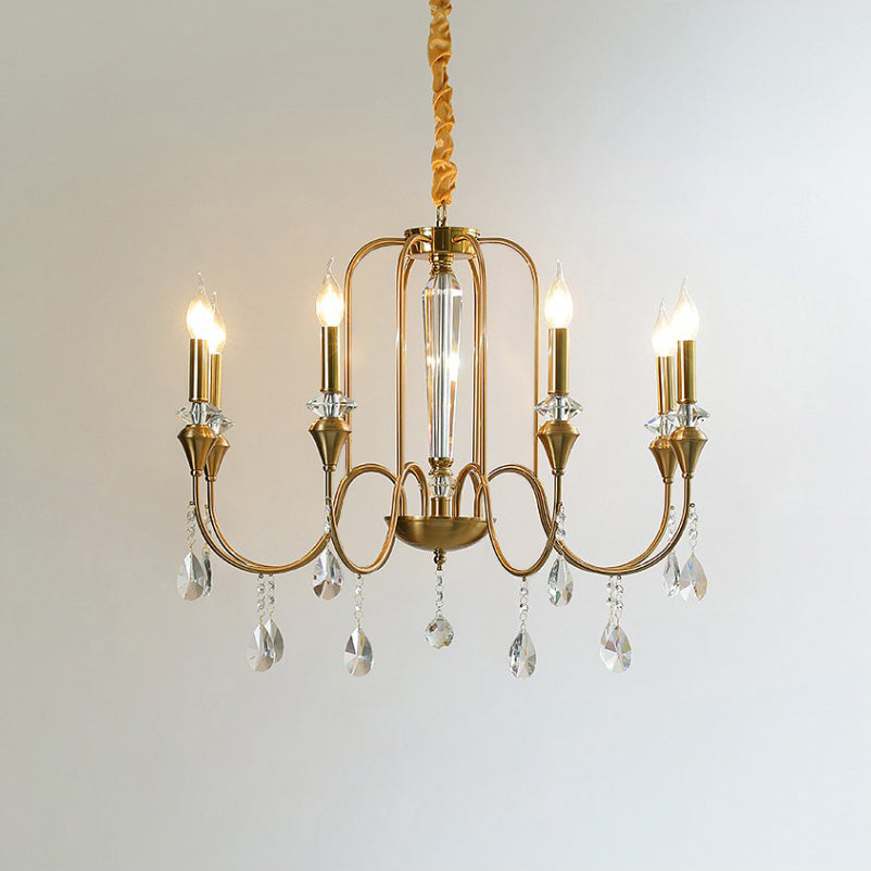 Ercararis Vintage Industrie Messing-Kristall-Kronleuchter-Letslighting
