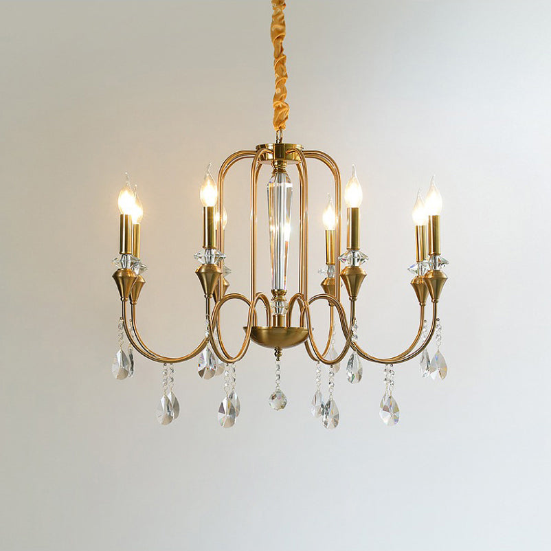 Ercararis Vintage Industrie Messing-Kristall-Kronleuchter-Letslighting