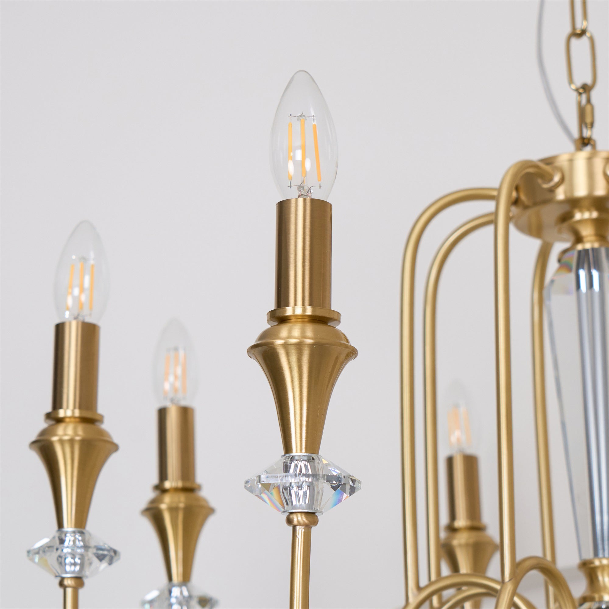 Ercararis Vintage Industrie Messing-Kristall-Kronleuchter-Letslighting