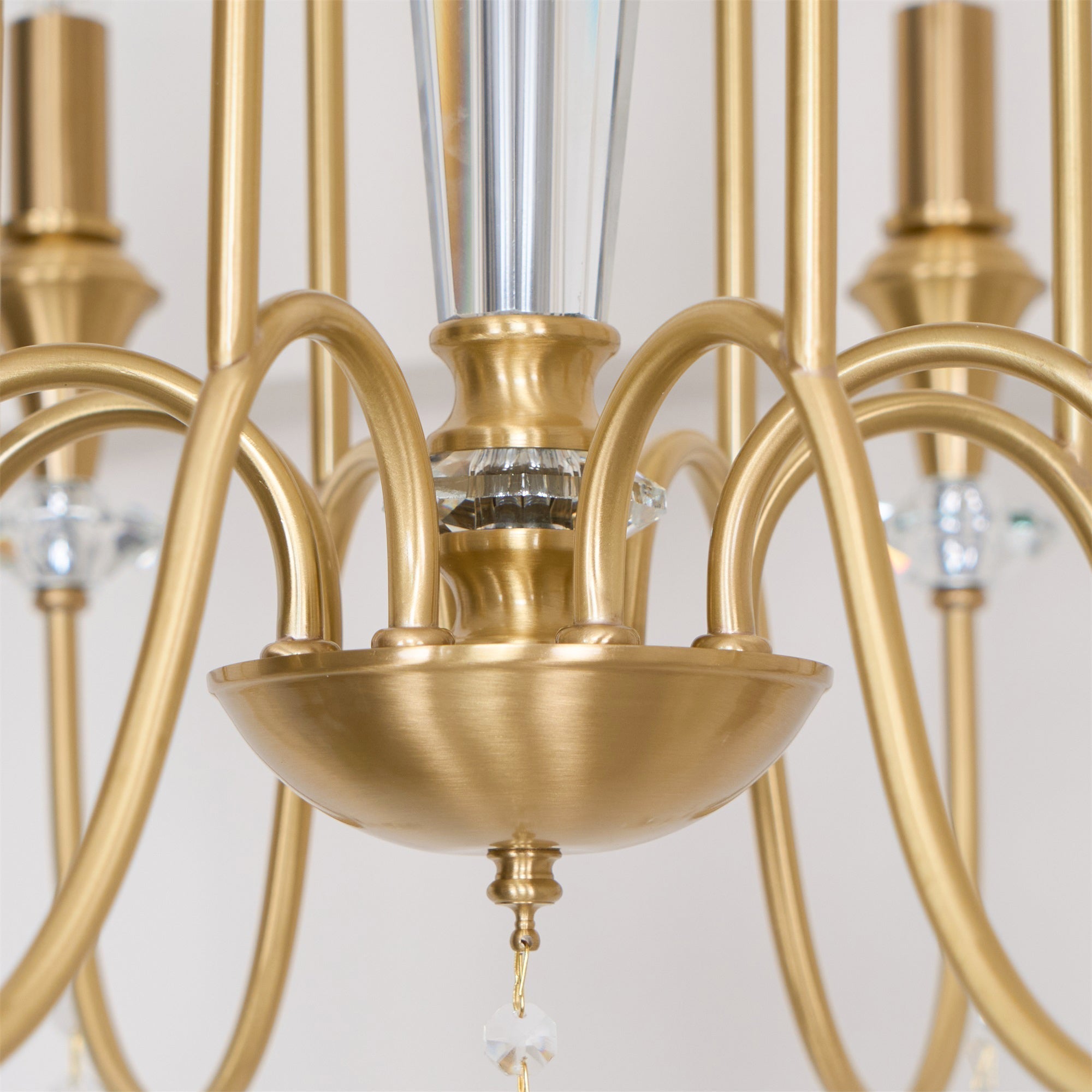 Ercararis Vintage Industrie Messing-Kristall-Kronleuchter-Letslighting
